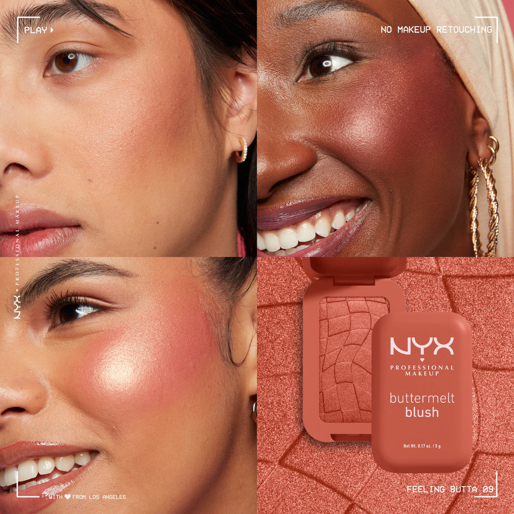 NYX Professional Makeup Buttermelt Blush, Face Makeup Powder Blush, Feeling Butta, 0.17 oz