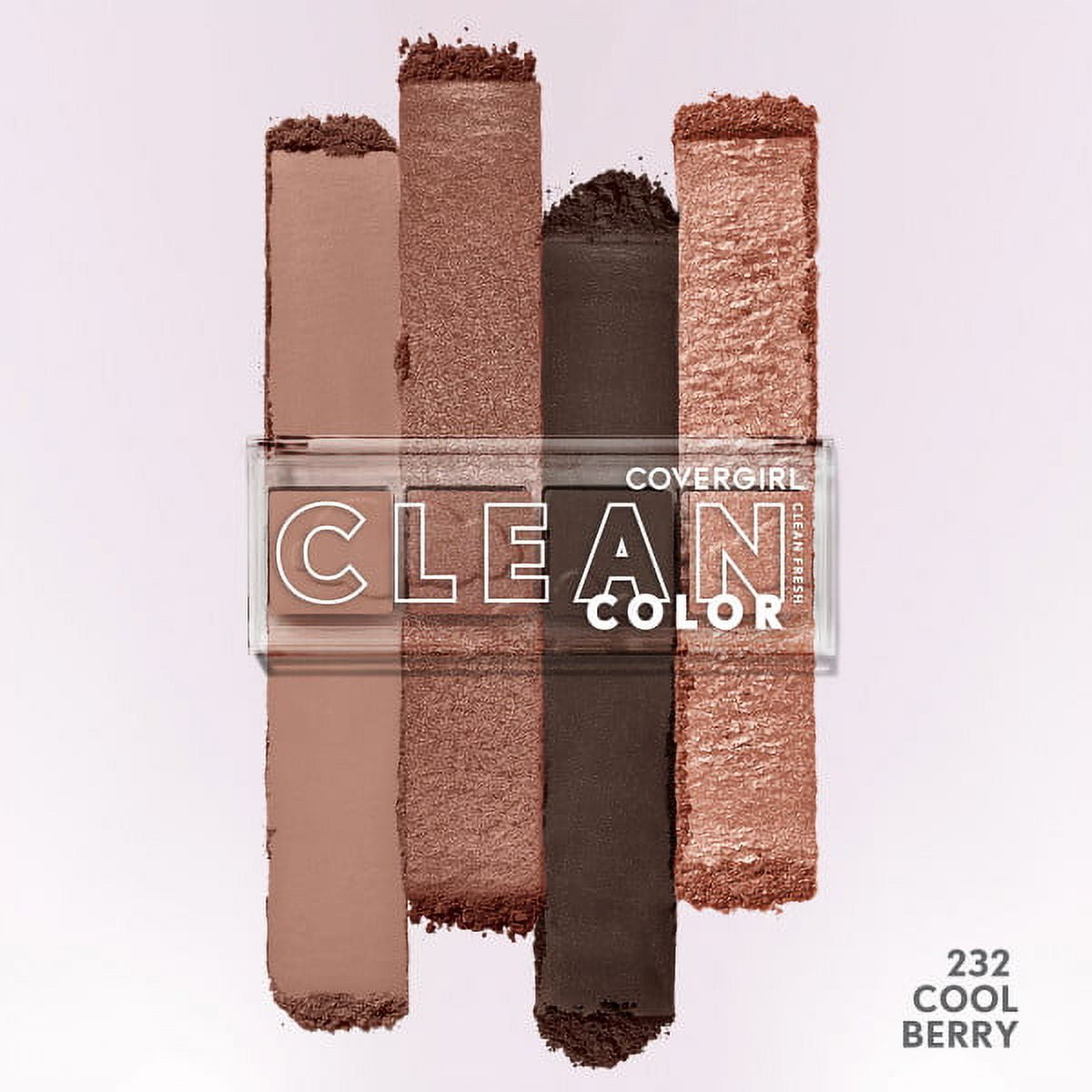 COVERGIRL Clean Fresh Clean Color Eyeshadow, 232 Cool Berry, 0.14 oz