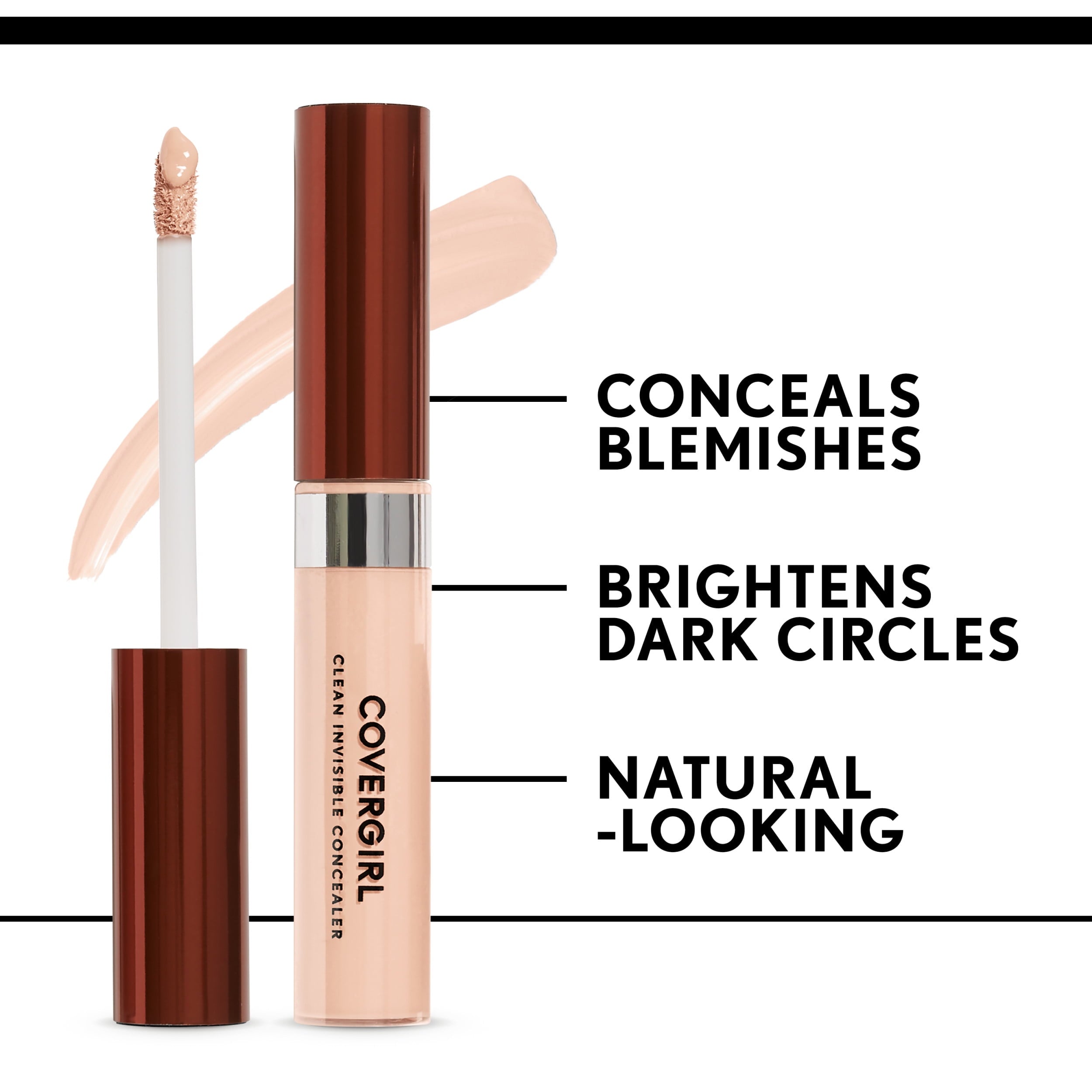 COVERGIRL Clean Invisible Lightweight Concealer, 175 Honey, 0.32 oz, Concealer Makeup, Concealer for Dark Circles, Under Eye Concealer, Full Coverage Concealer