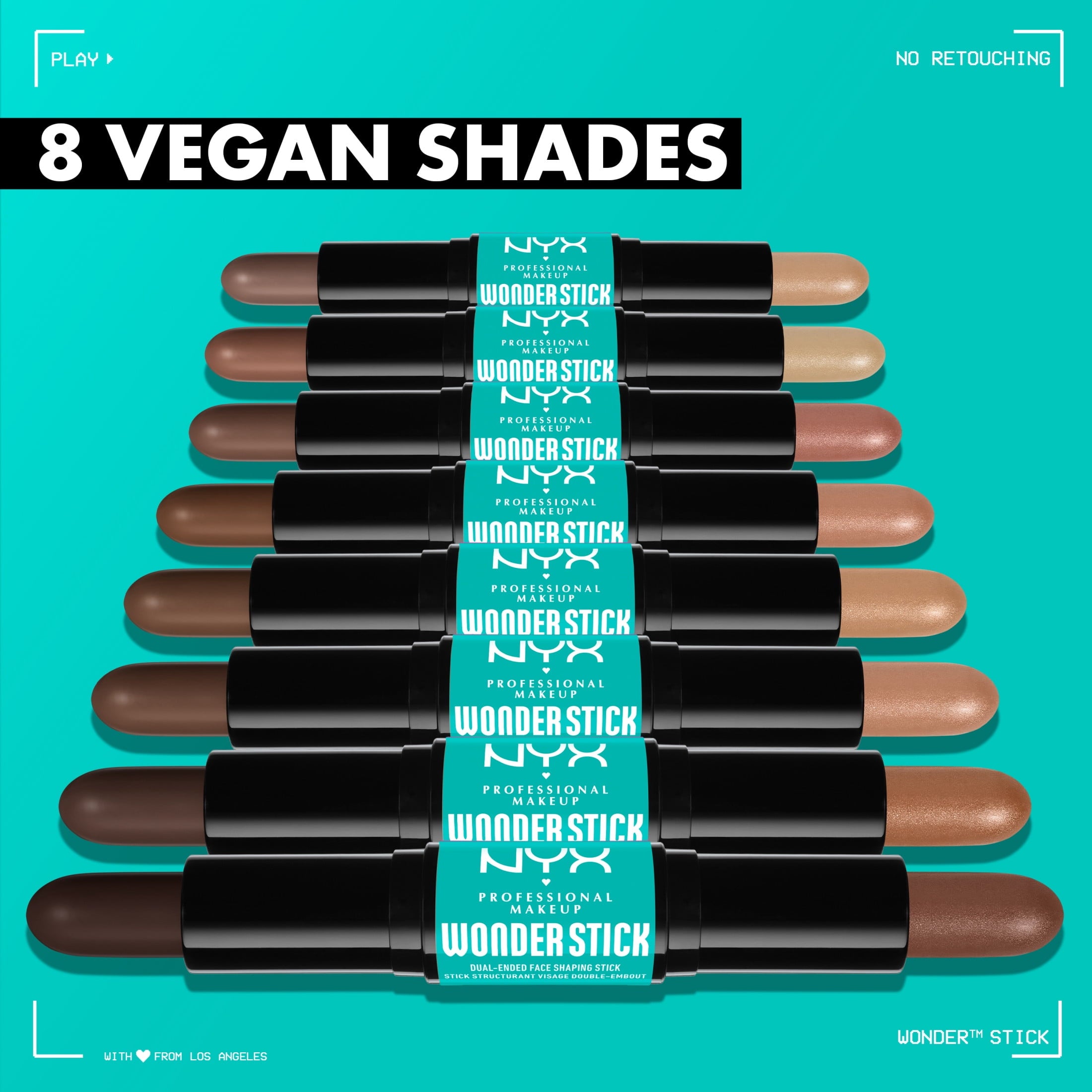 NYX Professional Makeup Wonder Stick, Cream Highlight & Contour Stick, Light Medium