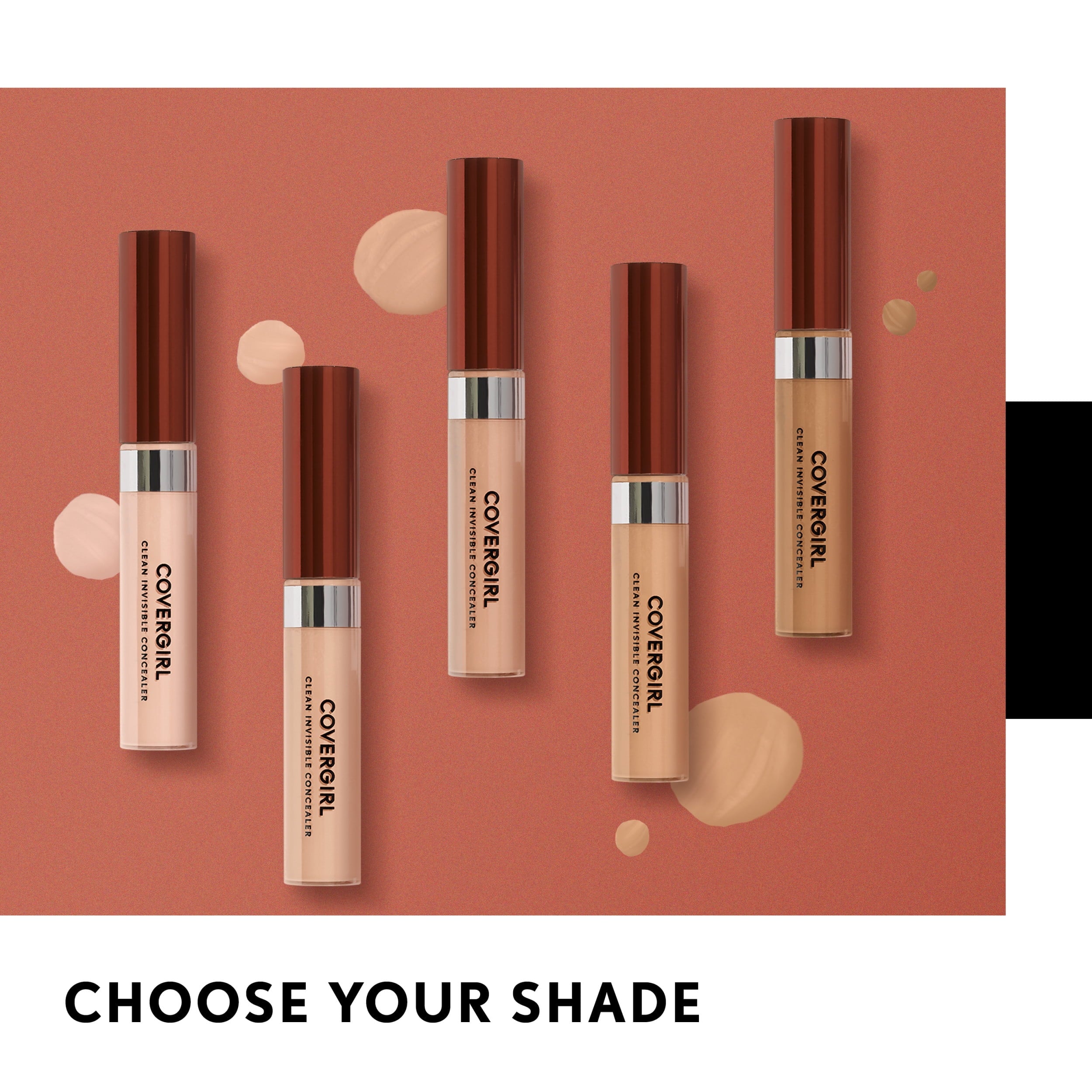 COVERGIRL Clean Invisible Lightweight Concealer, 185 Tawny, 0.32 oz, Concealer Makeup, Concealer for Dark Circles, Under Eye Concealer, Full Coverage Concealer