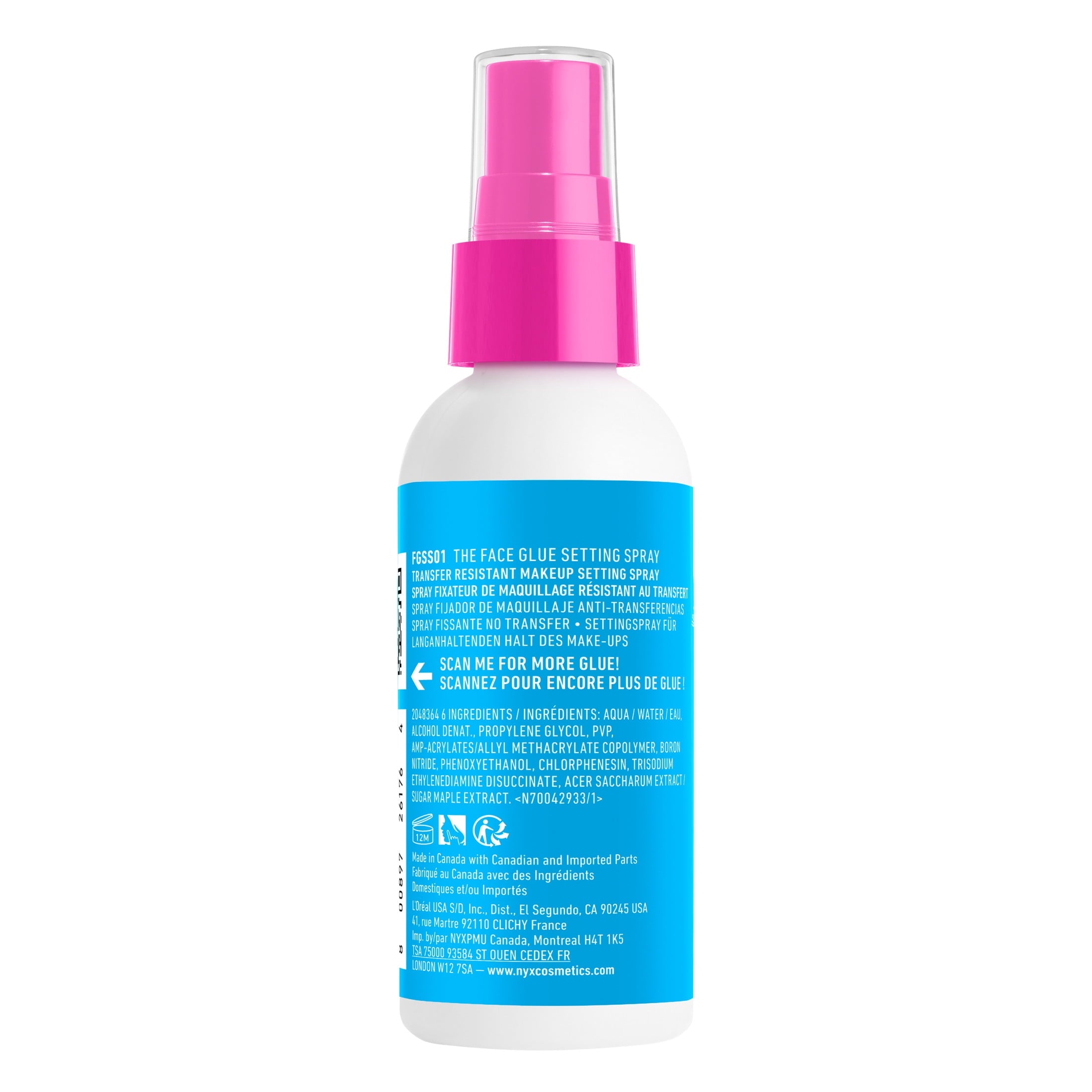 NYX Professional Makeup The Face Glue Transfer Resistant Makeup Setting Spray, 2 fl oz