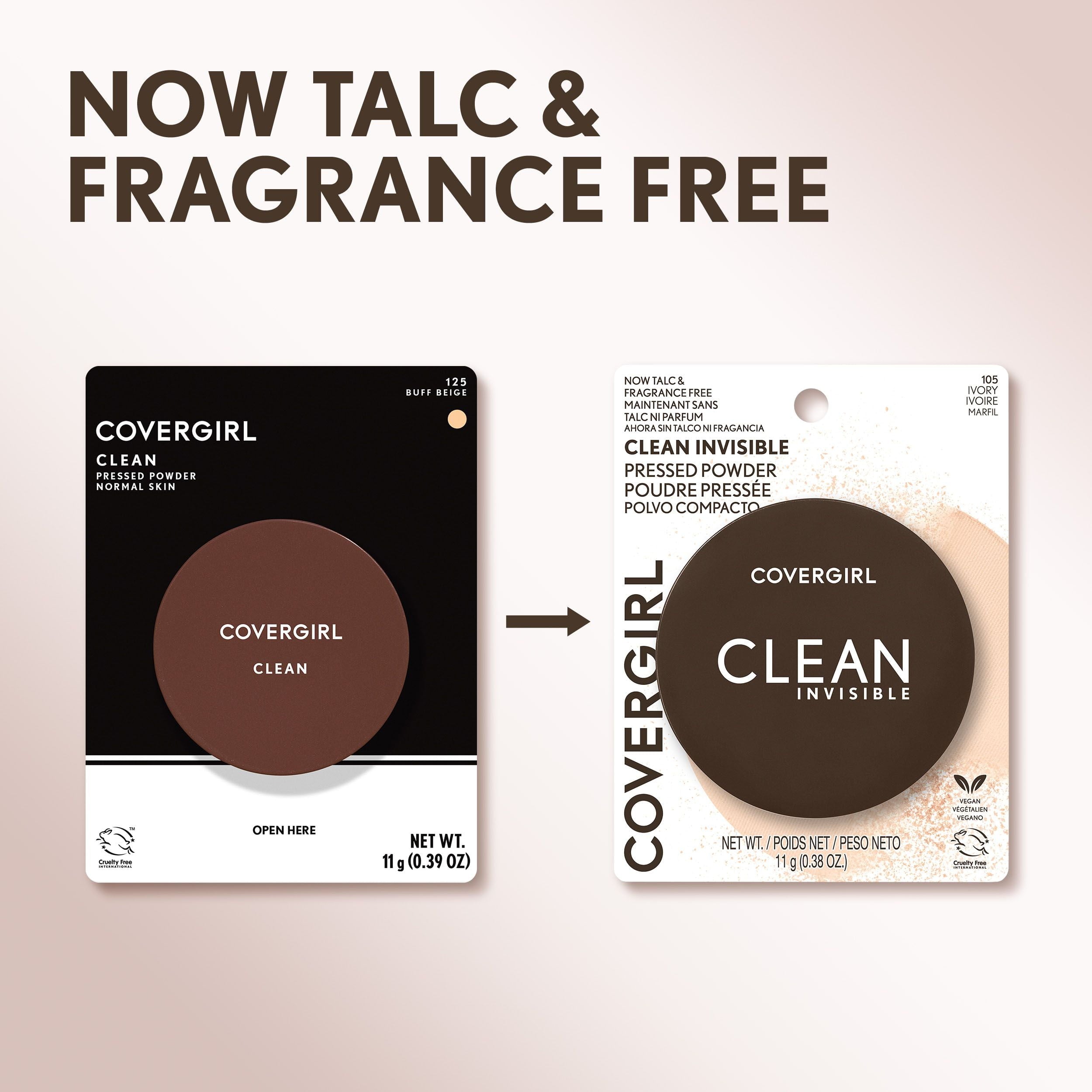 COVERGIRL Clean Invisible Pressed Powder, 150 Creamy Beige, 0.38 oz