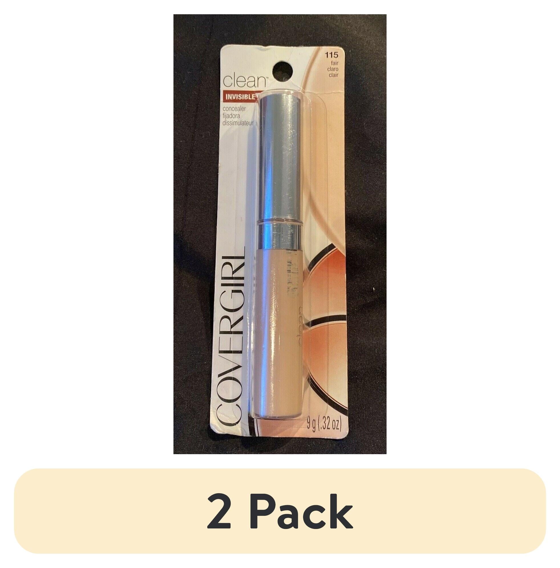 (2 pack) COVERGIRL Clean Invisible Lightweight Concealer, Fair 115, Concealer Makeup, Concealer for Dark Circles, Under Eye Concealer, Full Coverage Concealer