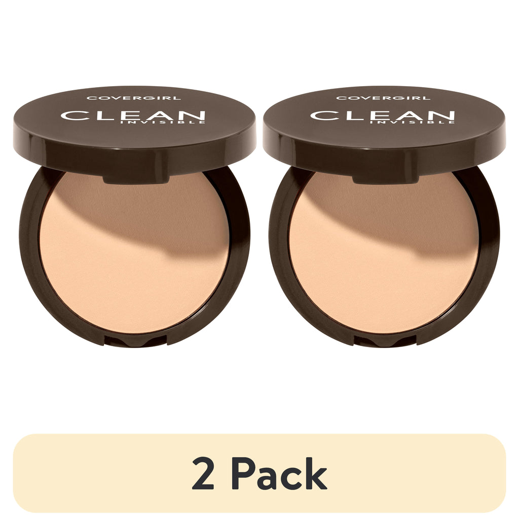 (2 pack) COVERGIRL Clean Invisible Pressed Powder, 110 Classic Ivory, 0.38 oz