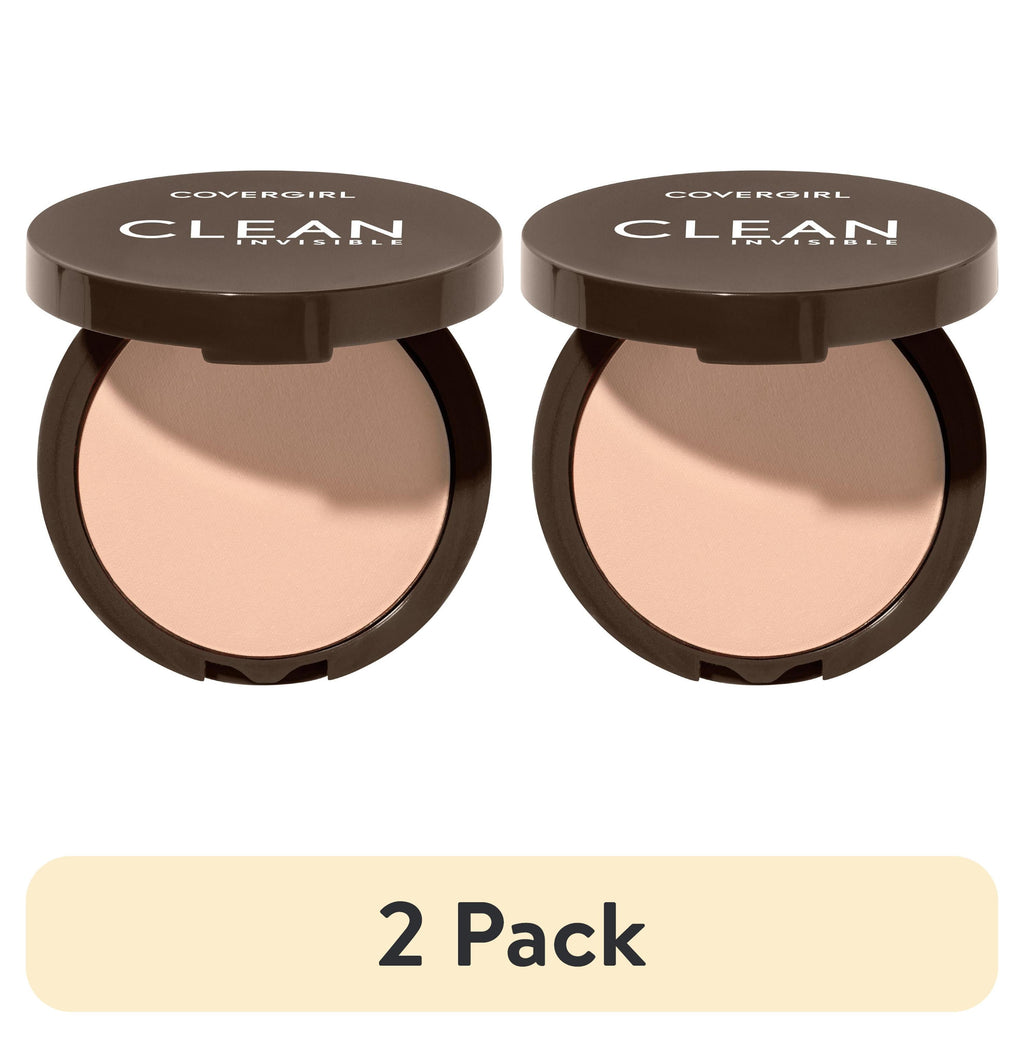 (2 pack) COVERGIRL Clean Invisible Pressed Powder, 120 Creamy Natural, 0.38 oz