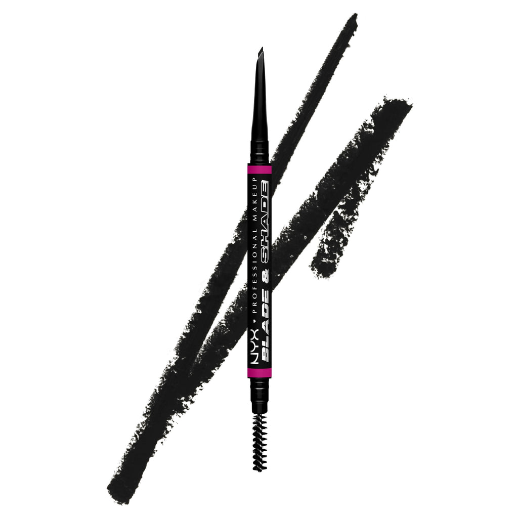 NYX Professional Makeup Brow Blade and Shade, Nano Brow Eyebrow Color Mechanical Pencil, Black, 0.02 oz.