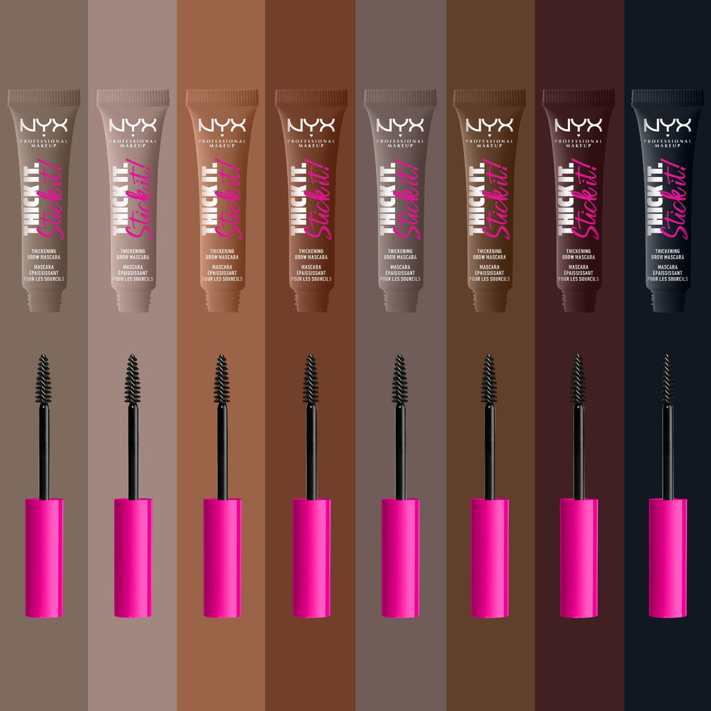 NYX Professional Makeup Thick it Stick it Thickening Eyebrow Gel Mascara Tint, Brunette, 0.23 fl oz