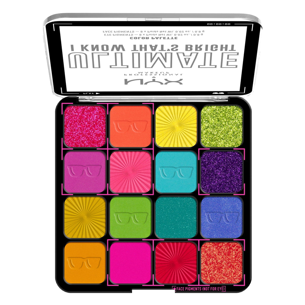 NYX Professional Makeup Ultimate Color Palette, I Know That's Bright