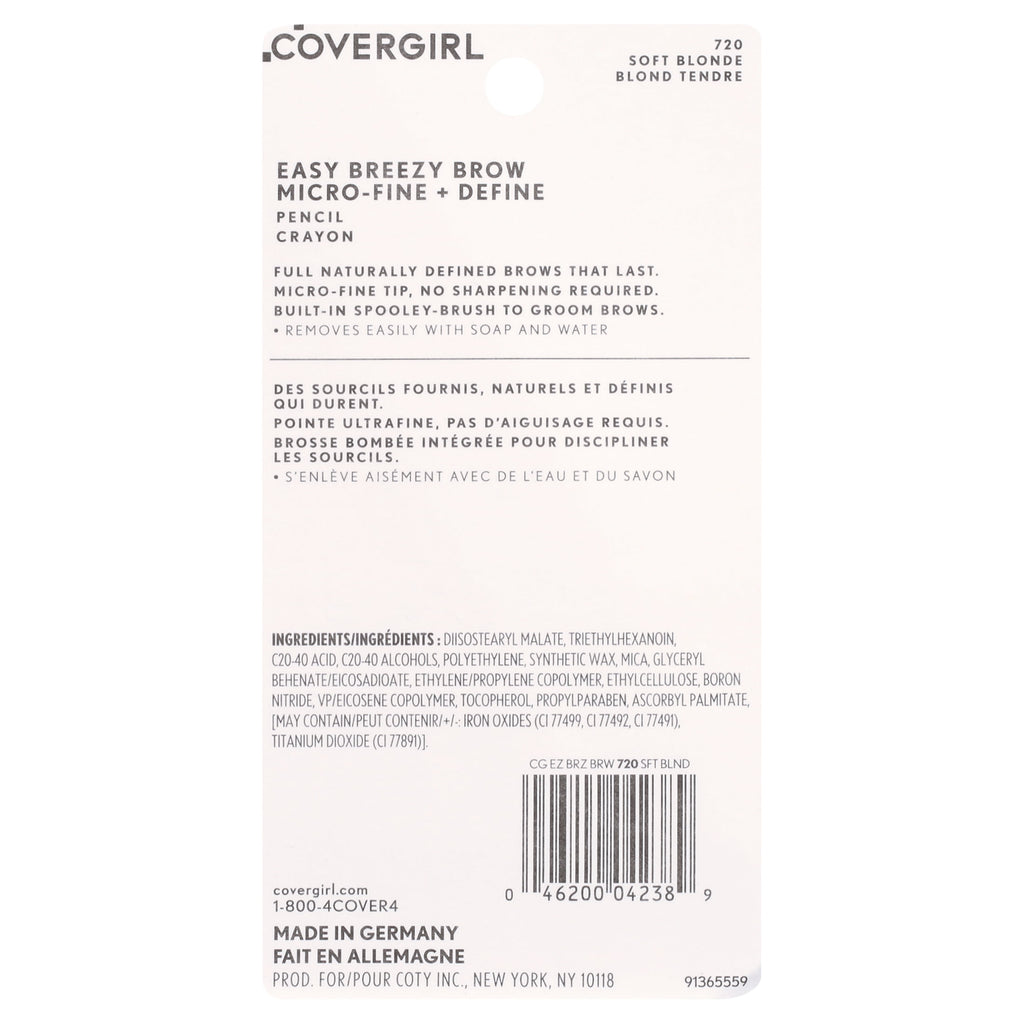 (4 pack) COVERGIRL Easy Breezy Brow Micro-Fine + Define Pencil, Soft Blonde