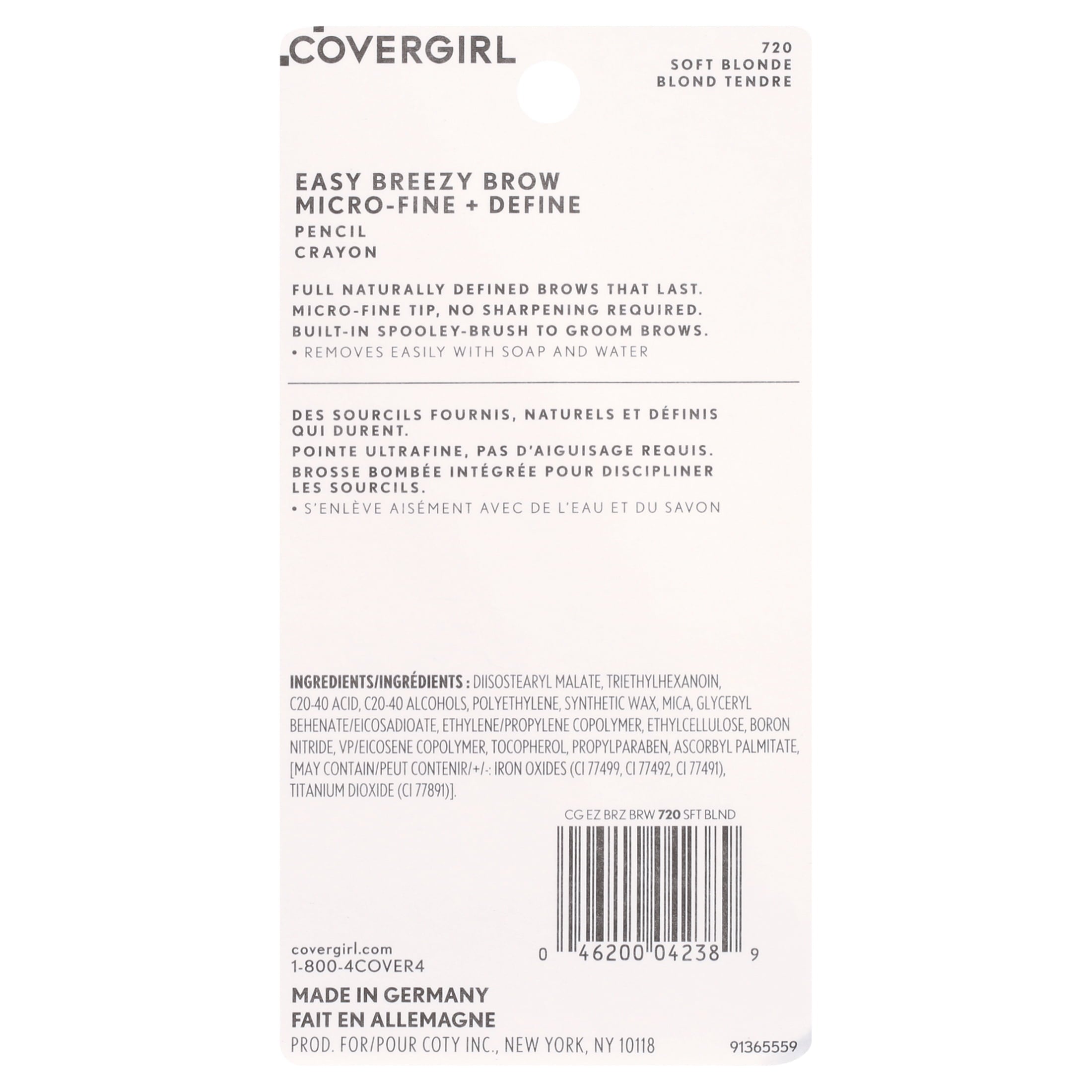 (4 pack) COVERGIRL Easy Breezy Brow Micro-Fine + Define Pencil, Soft Blonde