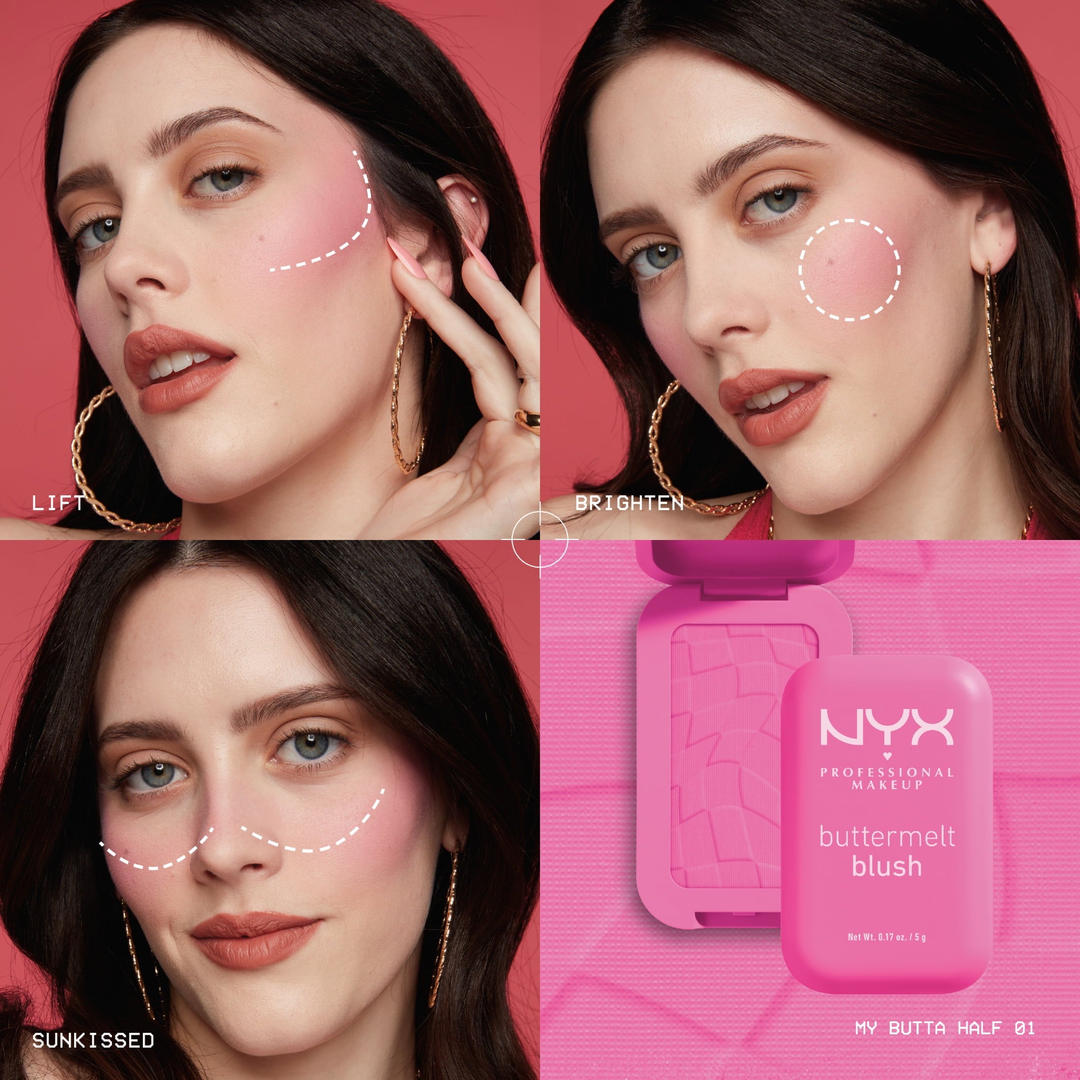 NYX Professional Makeup Buttermelt Blush, Face Makeup Powder Blush, Feeling Butta, 0.17 oz