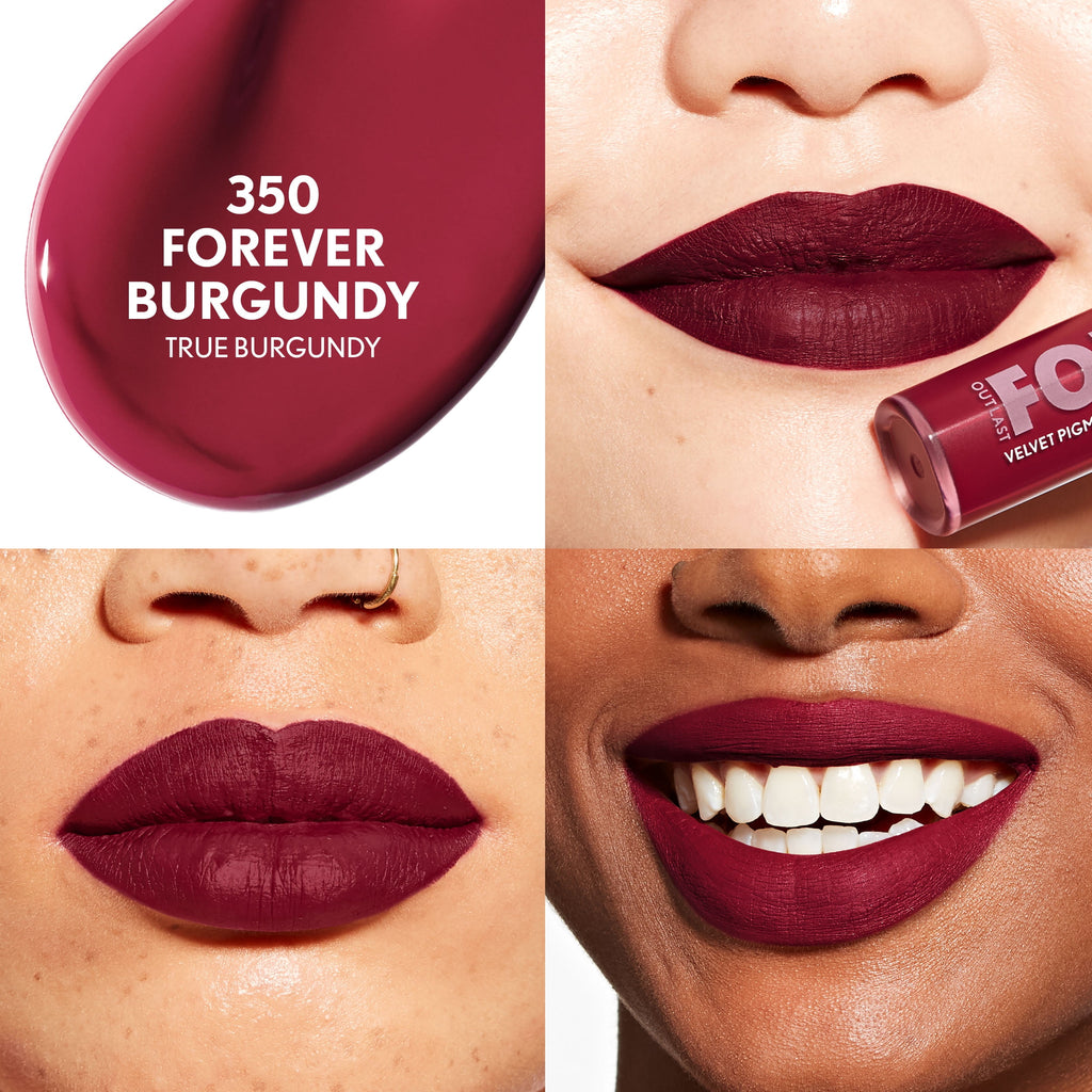 COVERGIRL Outlast Forever Velvet Pigment Matte Lipstick, 350 Forever Burgundy, 0.3 fl oz