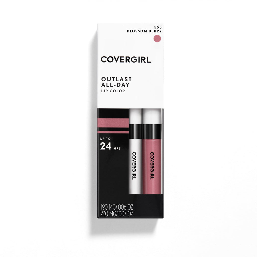 COVERGIRL Outlast All-Day Lip Color Liquid Lipstick and Moisturizing Topcoat, Blossom Berry