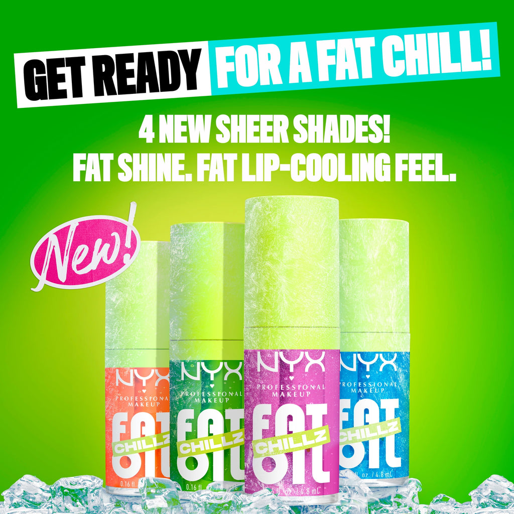 NYX Professional Makeup Fat Oil Chillz Lip Gloss, 12 Hour Hydration , Polar Peppermint, 0.16 fl oz