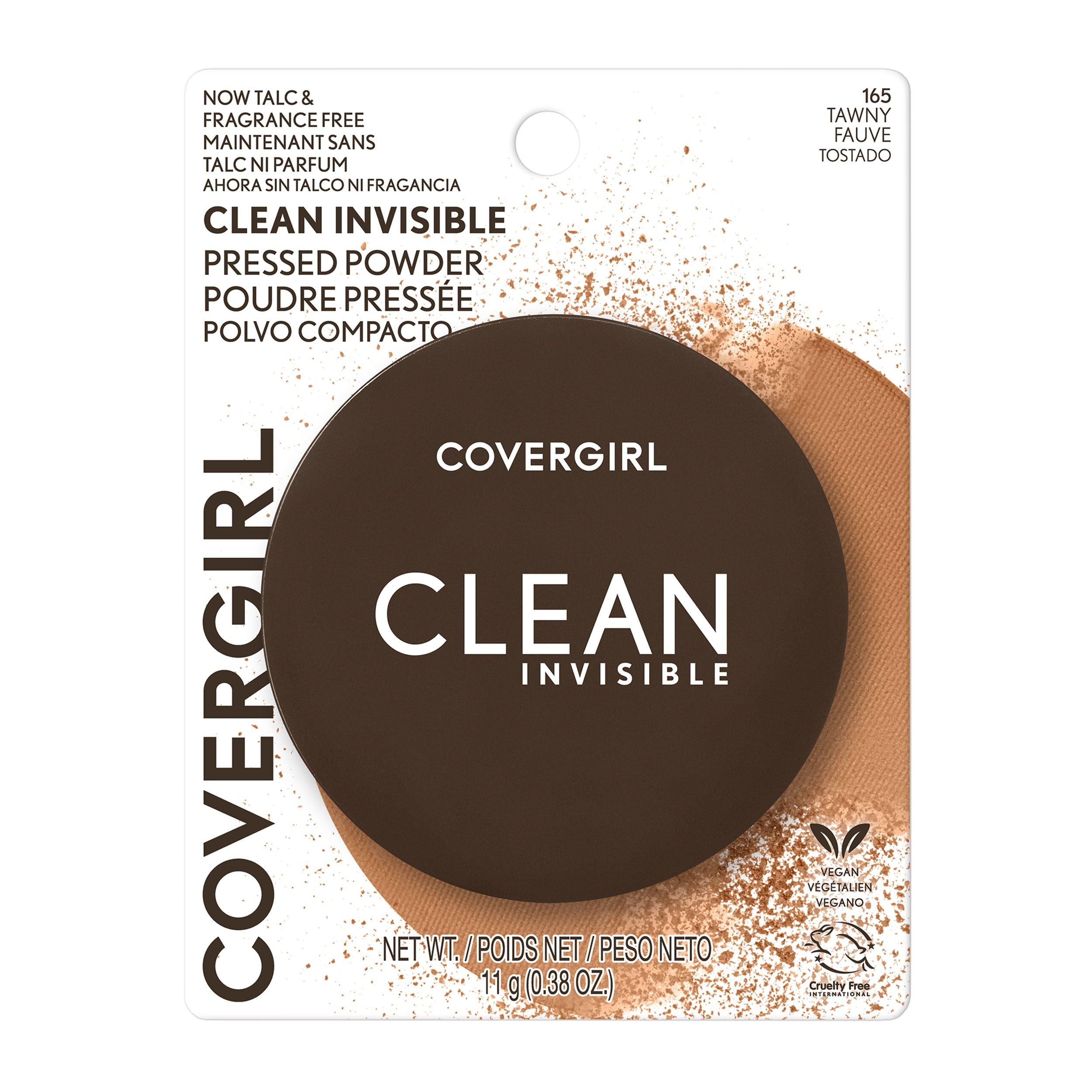 (2 pack) COVERGIRL Clean Invisible Pressed Powder, 165 Tawny, 0.38 oz