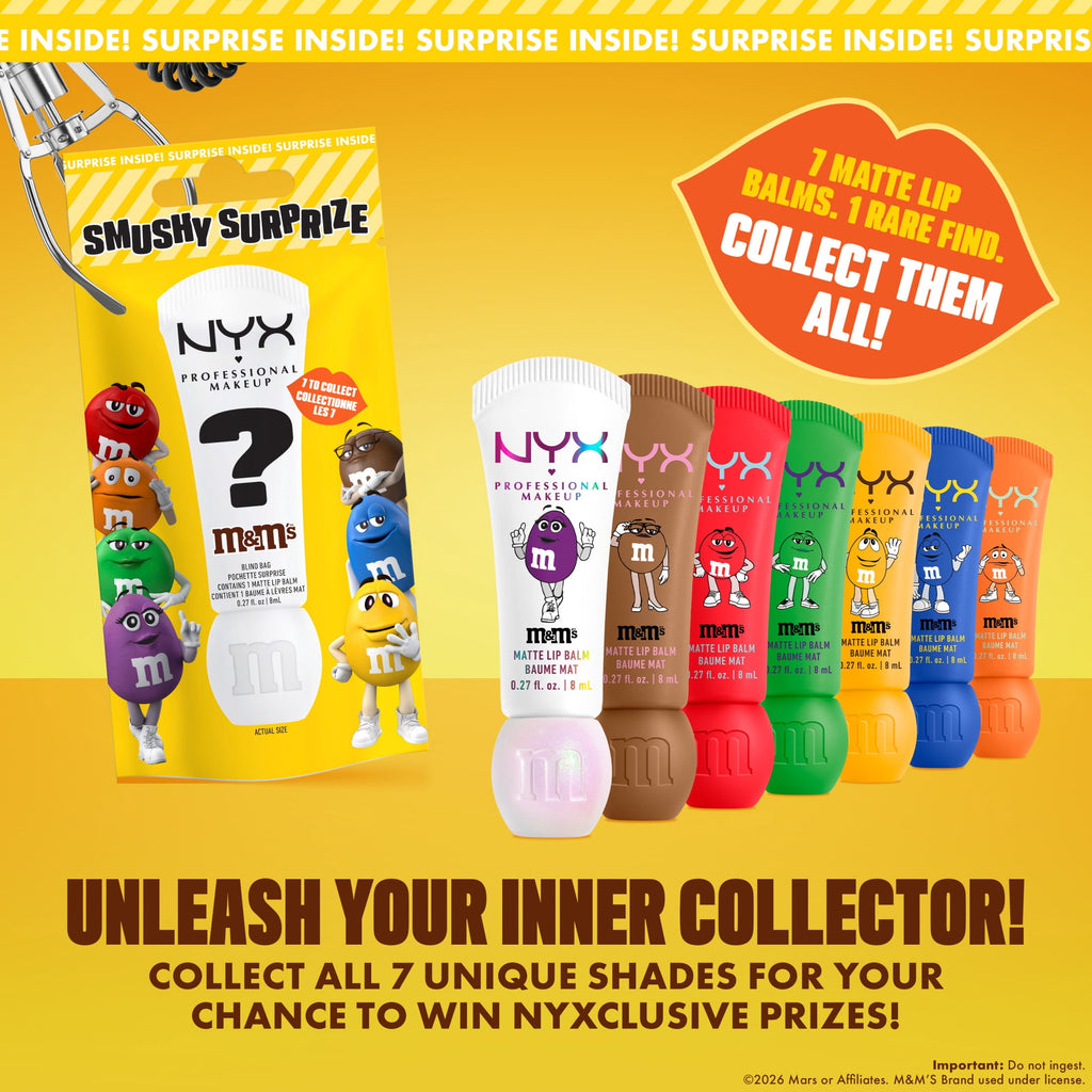 NYX Professional Makeup M&MS Collab M&M'S Smushy Surprize Matte Lip Balm, M&M'S Smushy Surprize Matte Lip Balm, 1 kit