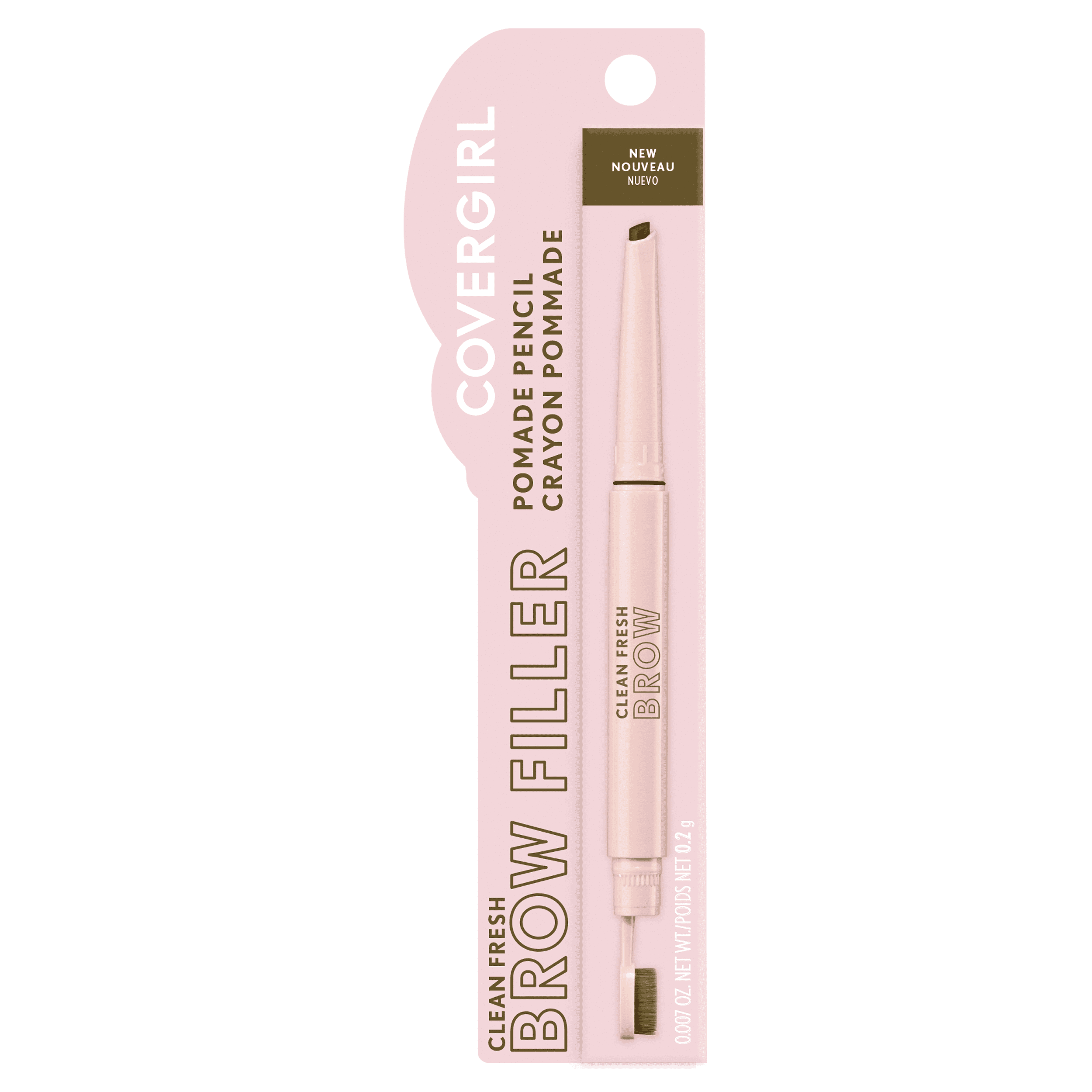 COVERGIRL Clean Fresh Brow Filler Pomade Pencil, Medium Brown 500, .007 oz