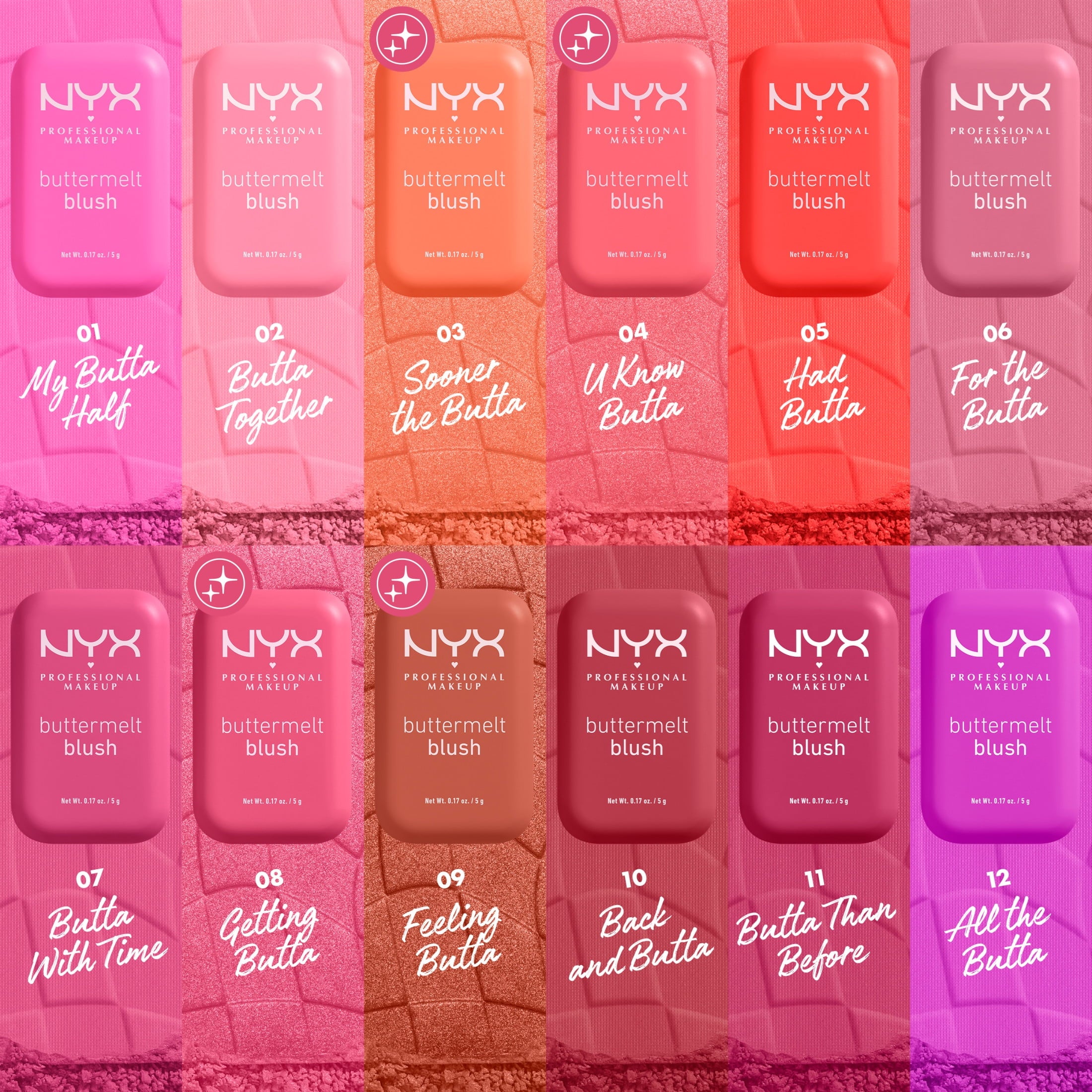 NYX Professional Makeup Buttermelt Blush, Face Makeup Powder Blush, Feeling Butta, 0.17 oz