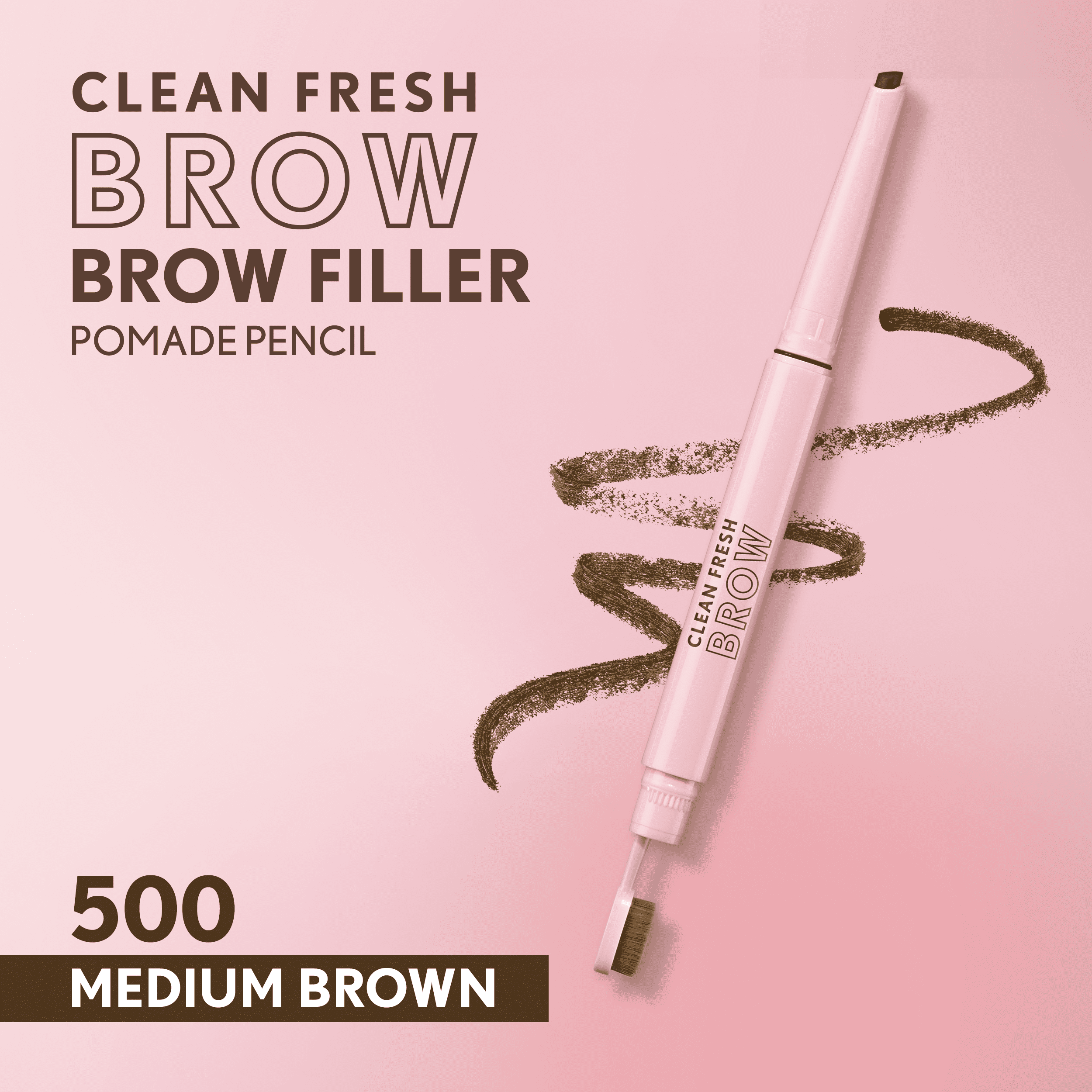 COVERGIRL Clean Fresh Brow Filler Pomade Pencil, Medium Brown 500, .007 oz
