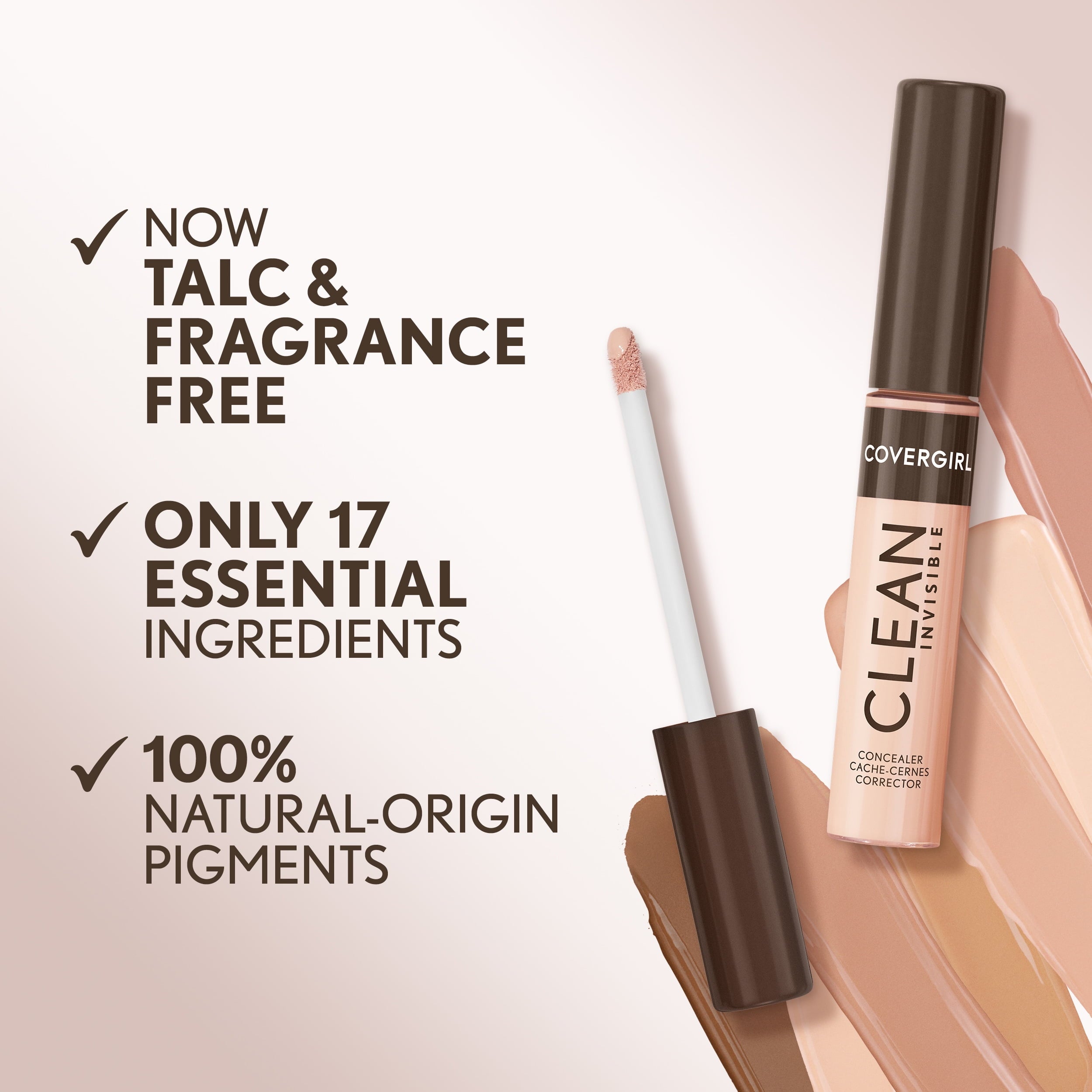 COVERGIRL Clean Invisible Liquid Concealer, 140 Natural Beige, 0.23 fl oz