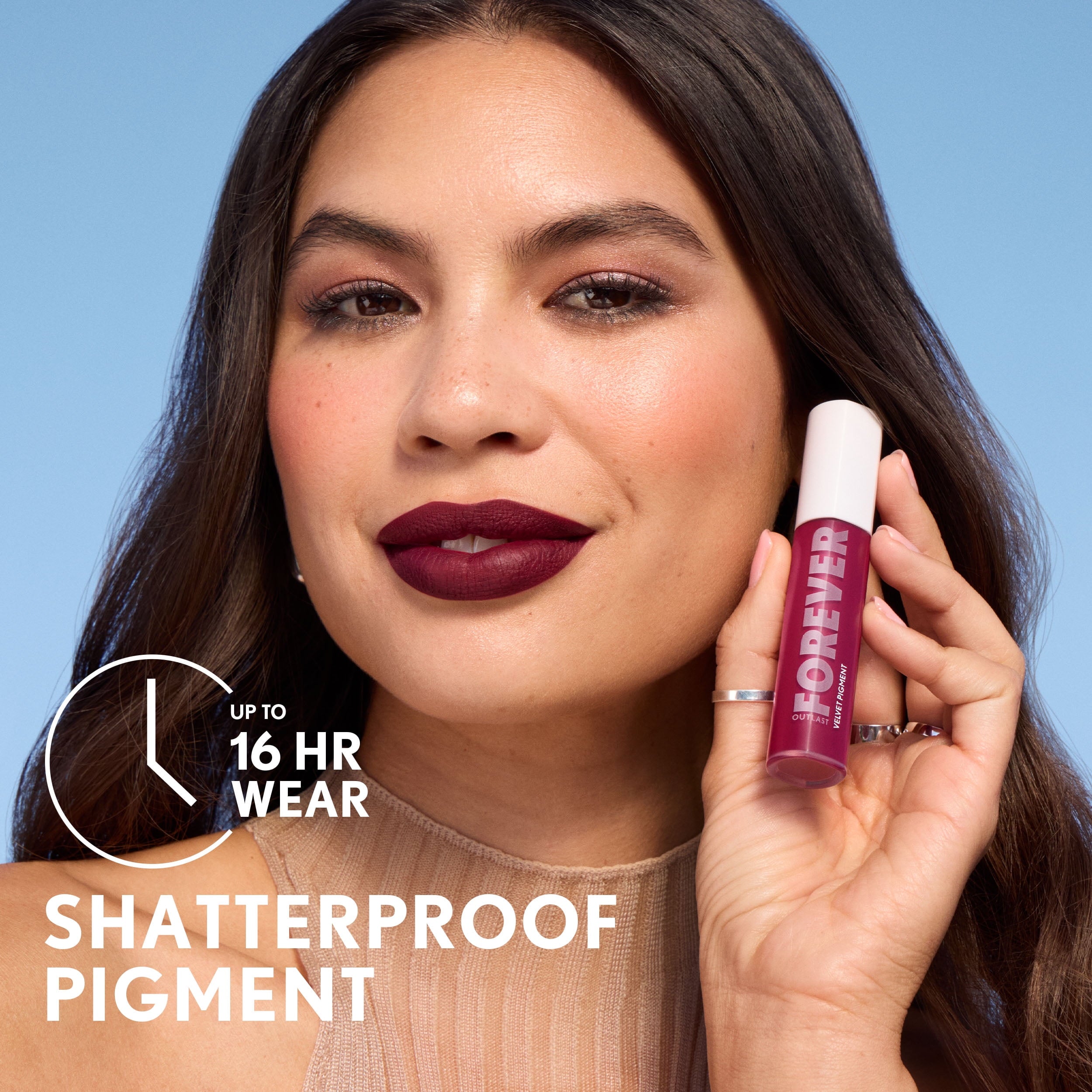 COVERGIRL Outlast Forever Velvet Pigment Matte Lipstick, 100 Roseland, 0.3 fl oz