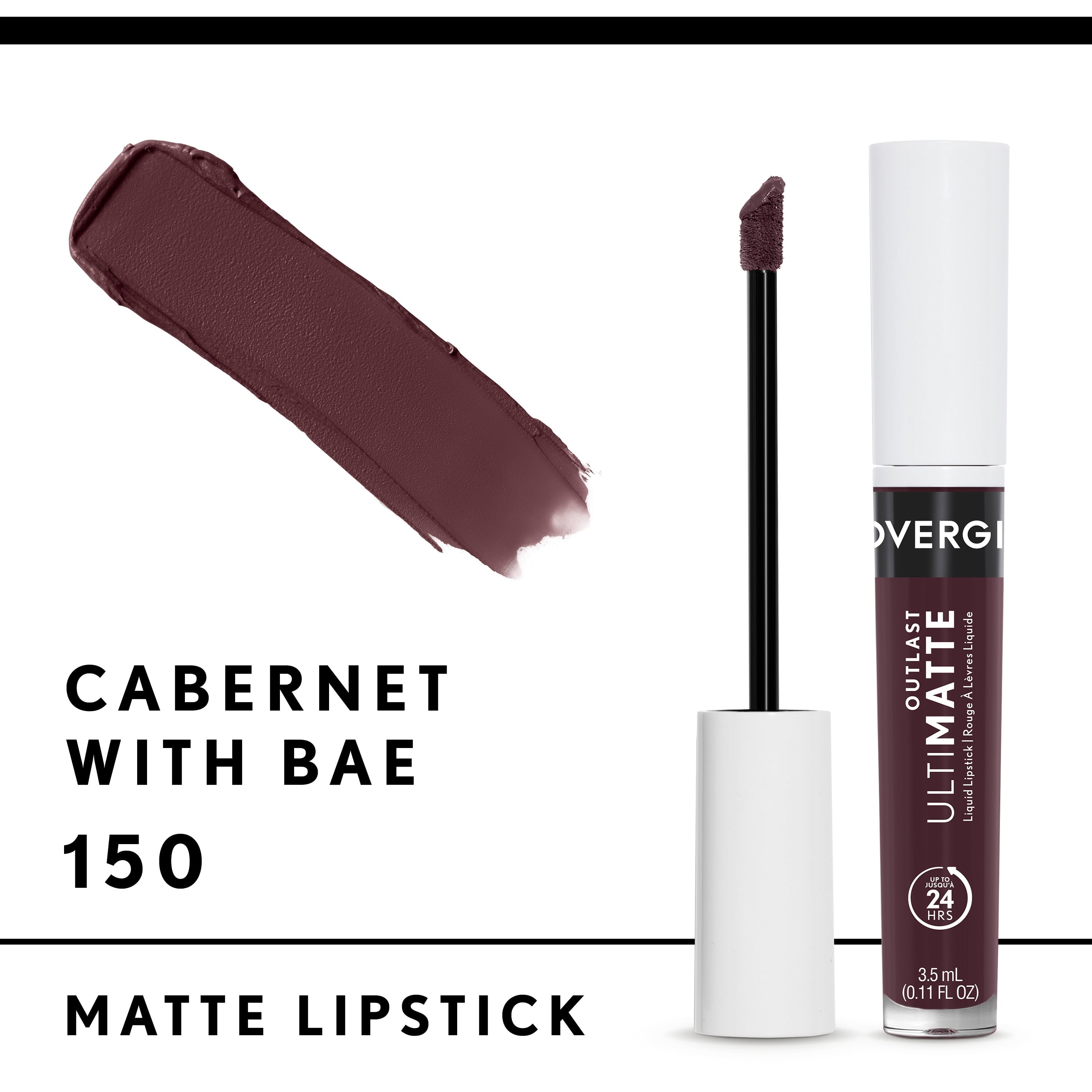 COVERGIRL Outlast UltiMatte One Step Liquid Lip Color, Cabernet With Bae, 0.12 oz, Lipstick, Lip Gloss, Matte Lipstick, Transfer Resistant, Moisturizing, Vegan