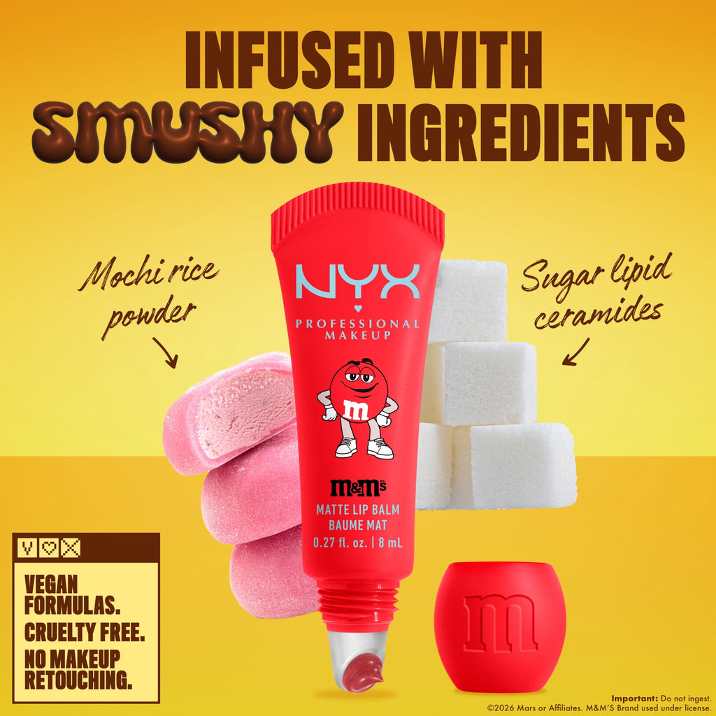 NYX Professional Makeup M&MS Collab M&M'S Smushy Surprize Matte Lip Balm, M&M'S Smushy Surprize Matte Lip Balm, 1 kit