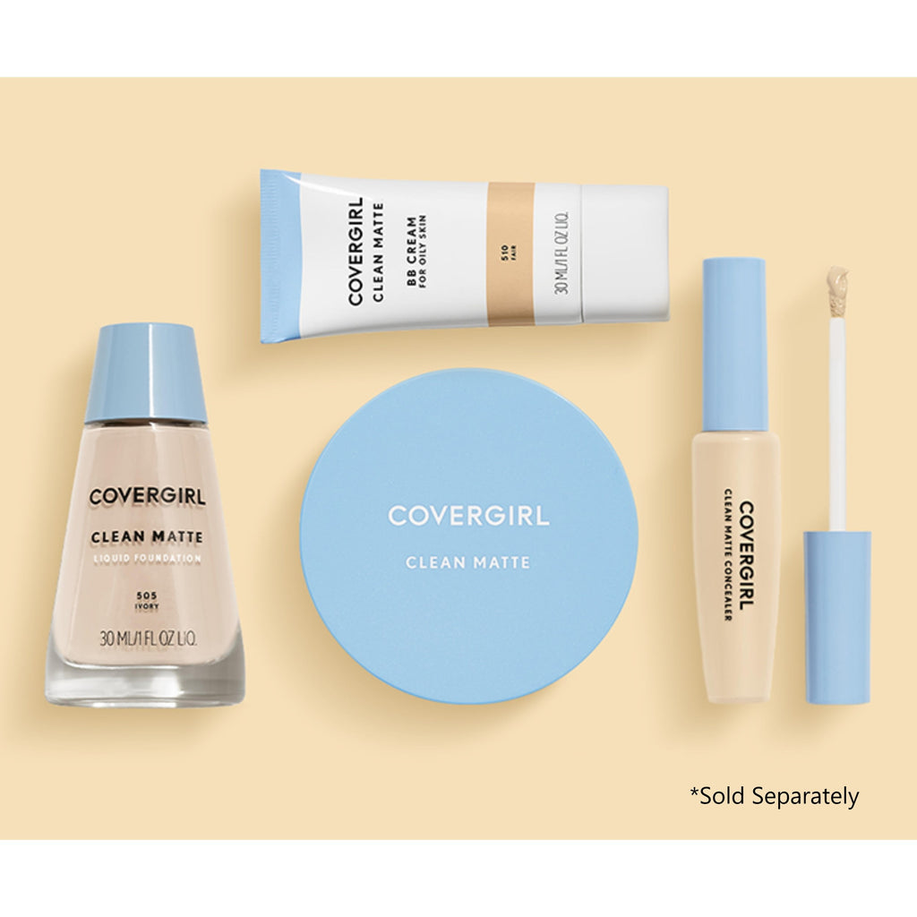 (2 pack) COVERGIRL Clean Matte Pressed Powder,  Shine Free Formula, .35 fl oz