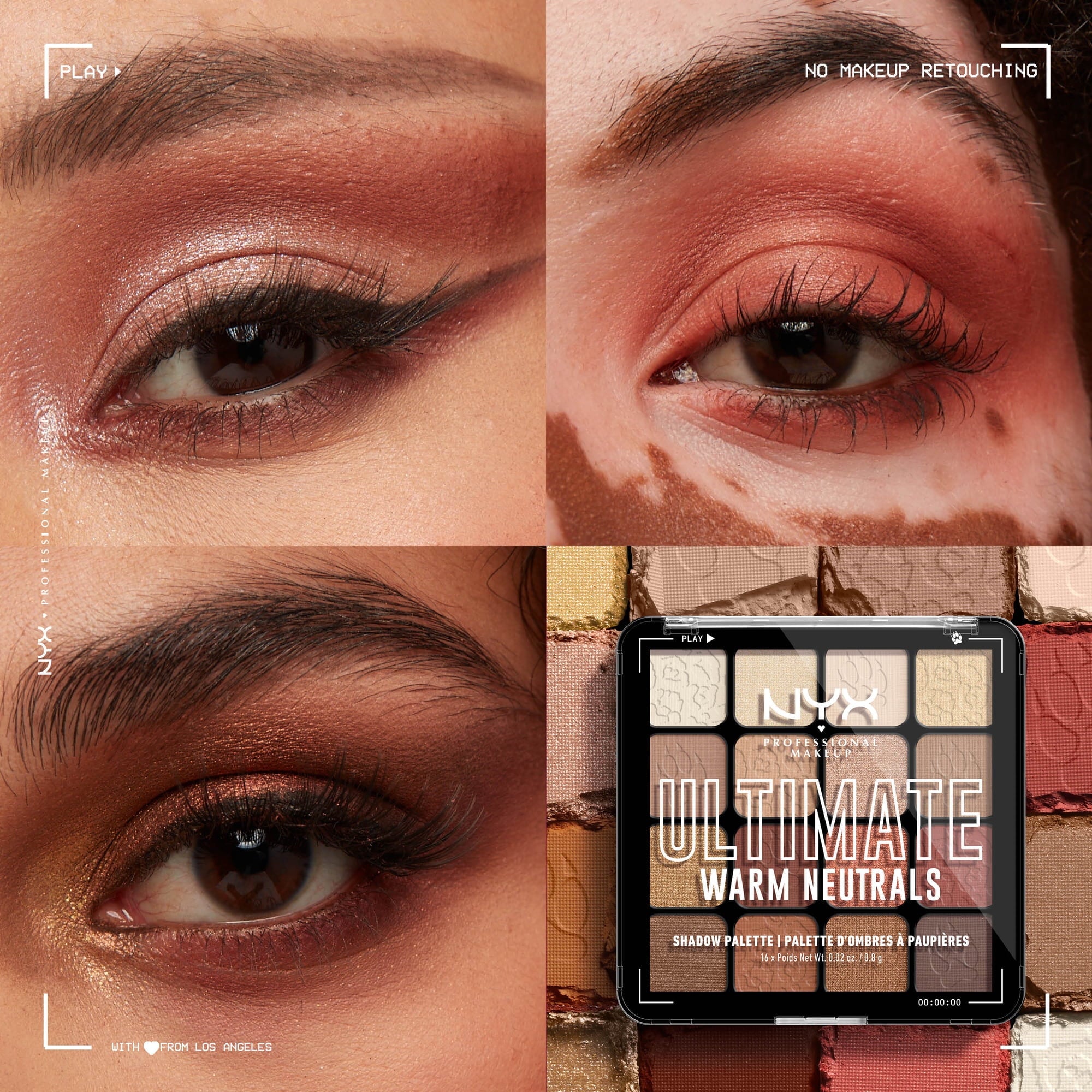 NYX Professional Makeup Ultimate Eye Shadow Palette, Warm Neutrals