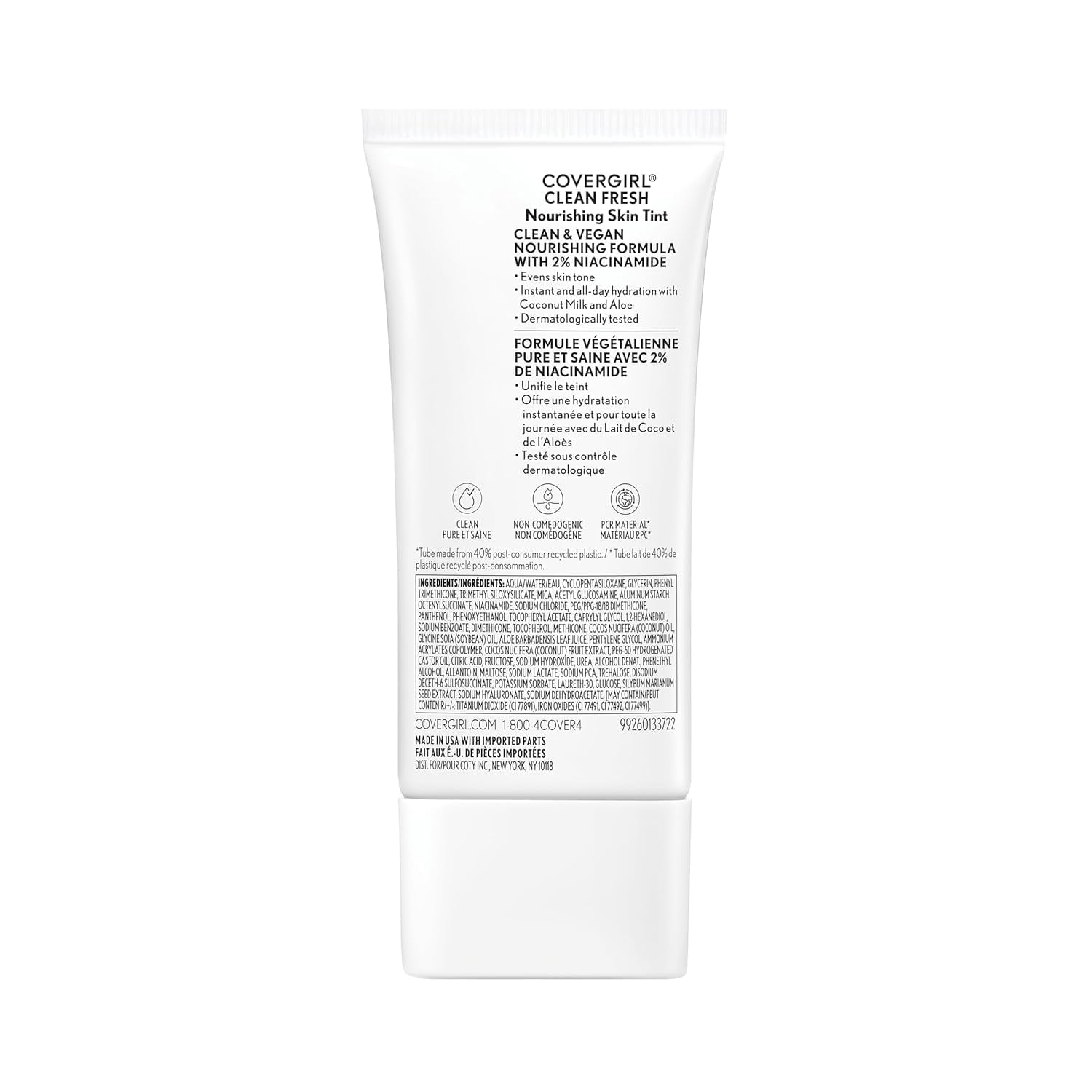 (3 pack) COVERGIRL Clean Fresh Nourishing Skin Tint, Dewy Finish, Medium/ Tan, 1 fl oz (Packaging May Vary)