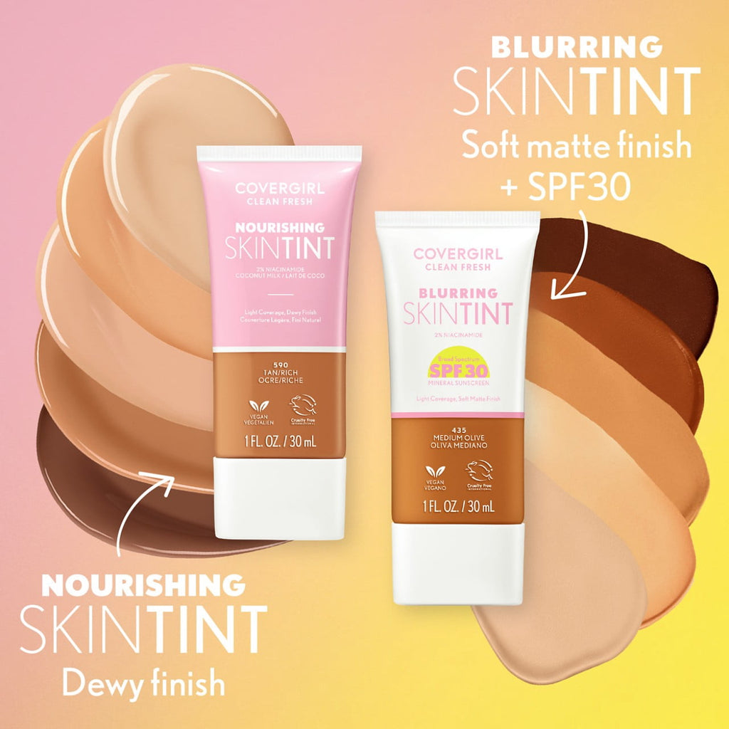 (3 pack) COVERGIRL Clean Fresh Nourishing Skin Tint, Dewy Finish, Medium/ Tan, 1 fl oz (Packaging May Vary)