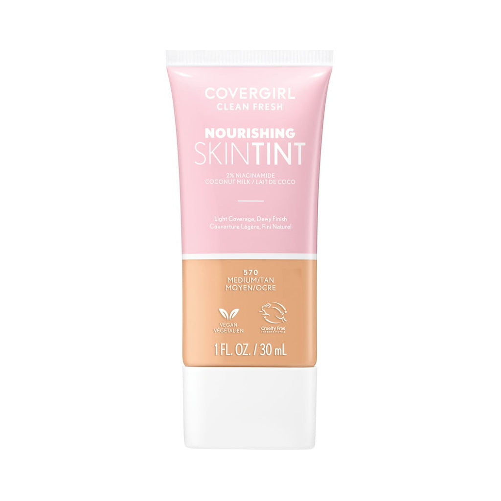 (3 pack) COVERGIRL Clean Fresh Nourishing Skin Tint, Dewy Finish, Medium/ Tan, 1 fl oz (Packaging May Vary)