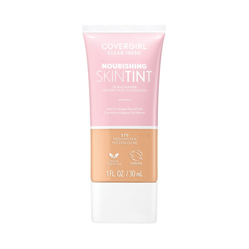 (3 pack) COVERGIRL Clean Fresh Nourishing Skin Tint, Dewy Finish, Medium/ Tan, 1 fl oz (Packaging May Vary)