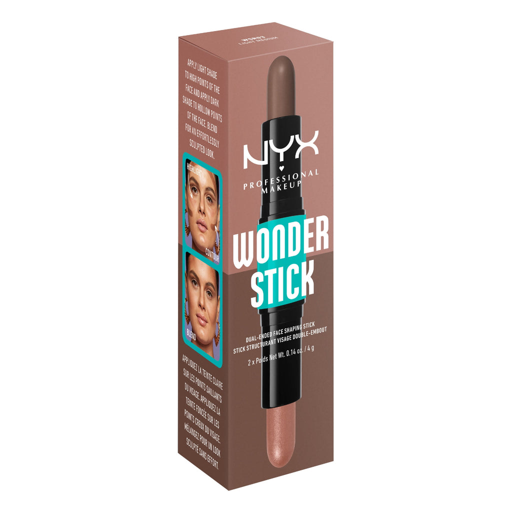NYX Professional Makeup Wonder Stick, Cream Highlight & Contour Stick, Light Medium