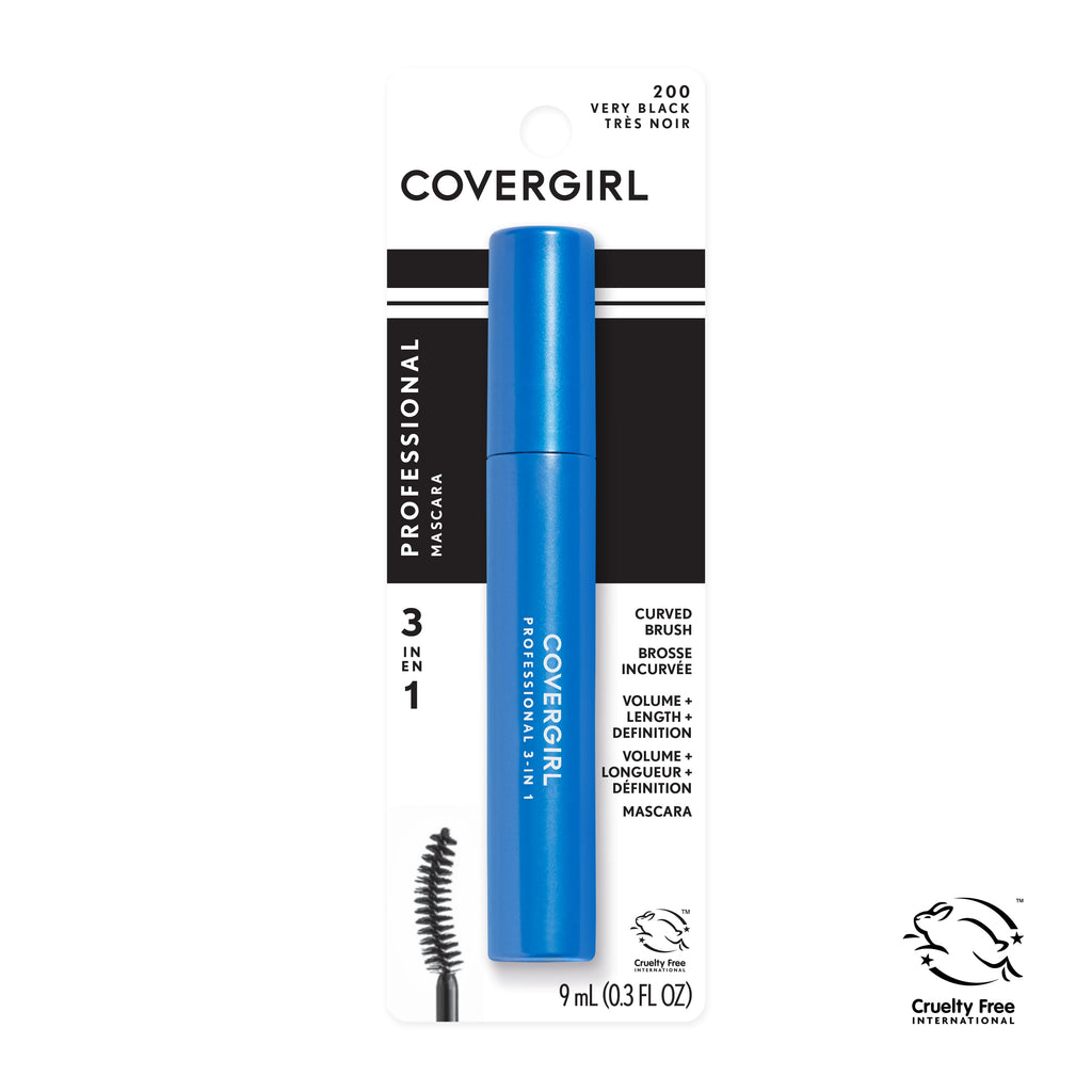 COVERGIRL Professional All In One Curved Brush Mascara, Very Black 200, 0.3 fl oz