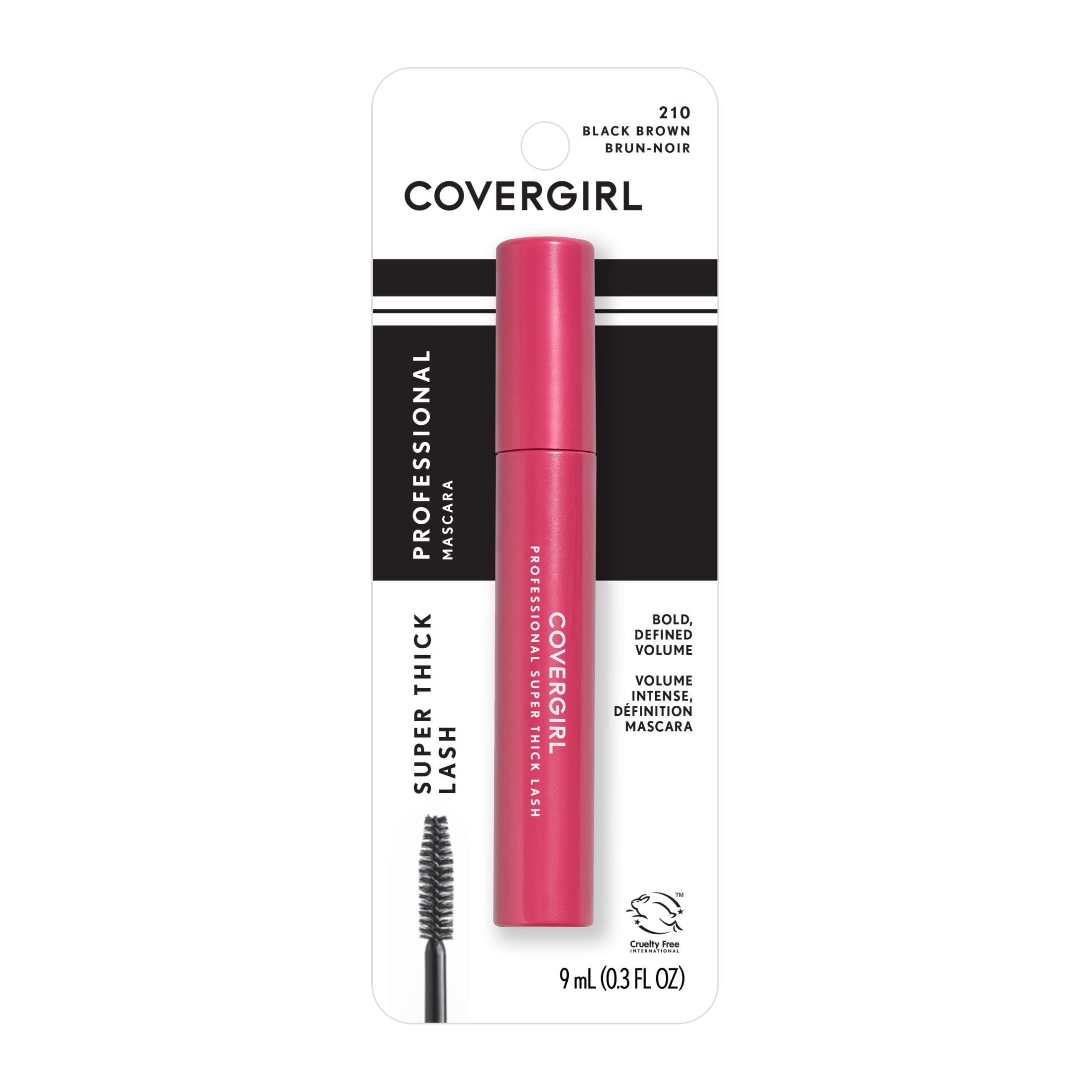COVERGIRL Professional Super Thick Lash Mascara, 210 Black Brown, 0.3 oz