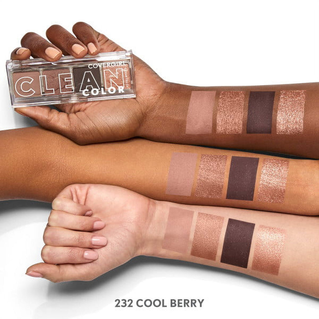 COVERGIRL Clean Fresh Clean Color Eyeshadow, 232 Cool Berry, 0.14 oz