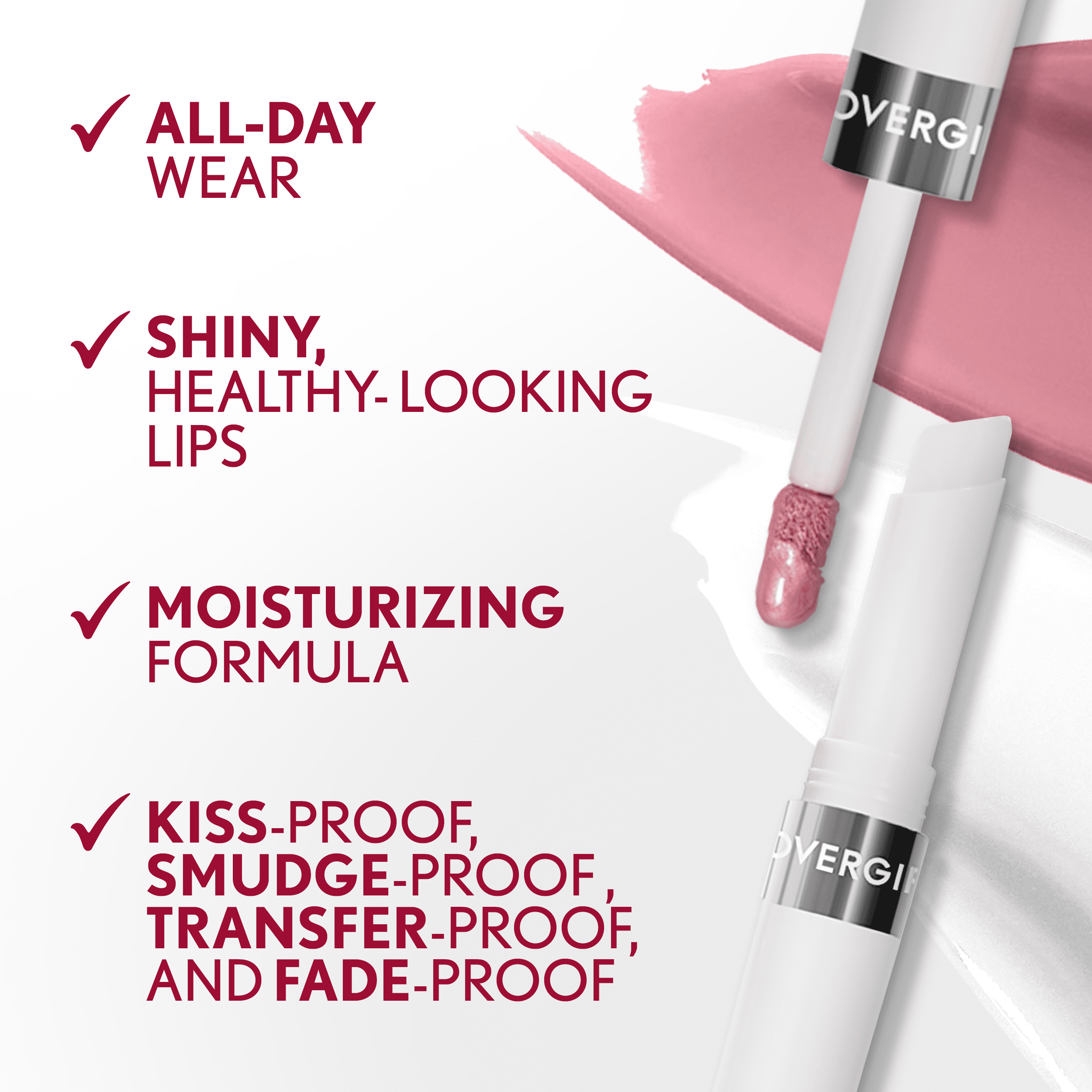 COVERGIRL Outlast All Day Lip Color with Top Coat, Jazzberry 040, 0.06 oz / 0.07 fl oz
