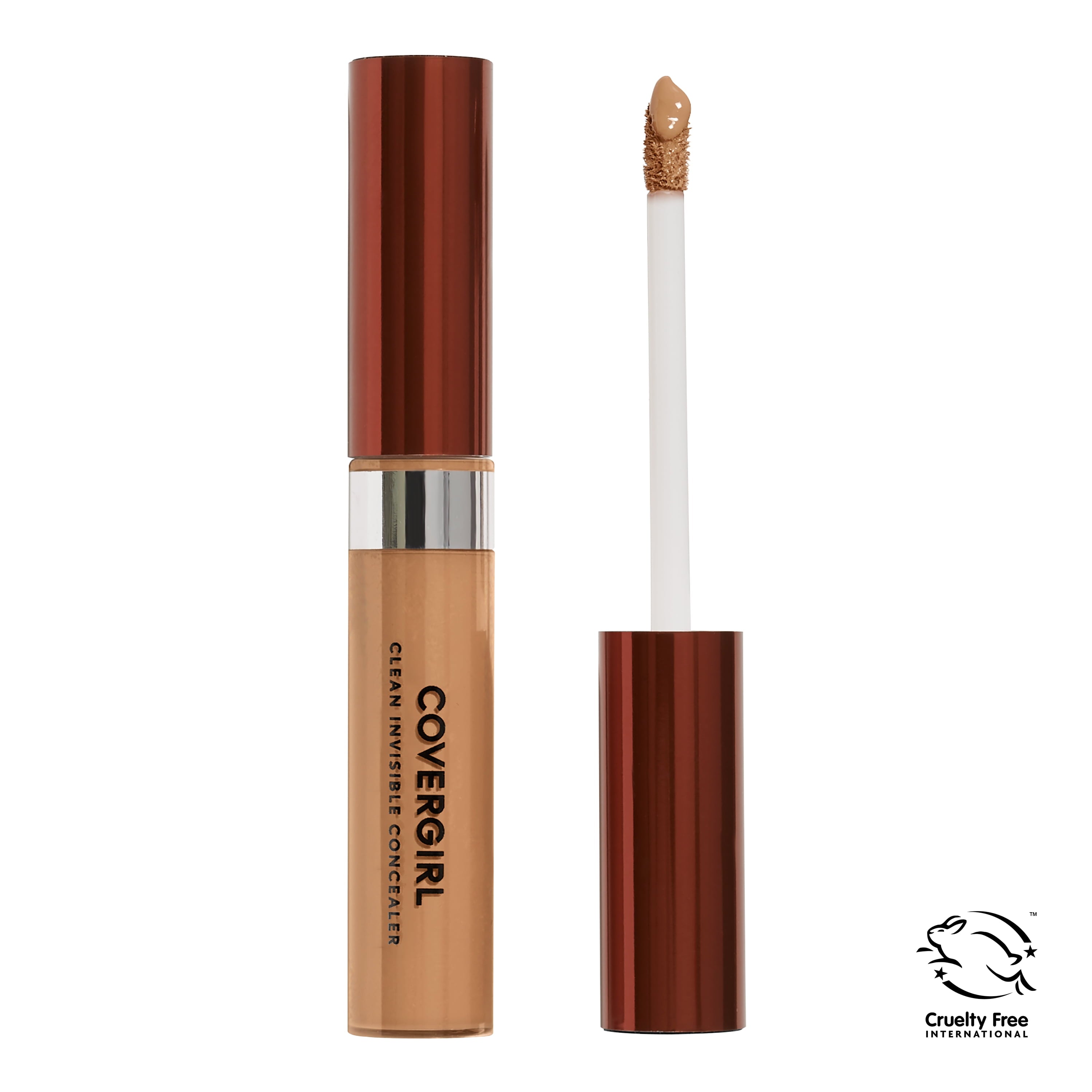 COVERGIRL Clean Invisible Lightweight Concealer, 185 Tawny, 0.32 oz, Concealer Makeup, Concealer for Dark Circles, Under Eye Concealer, Full Coverage Concealer