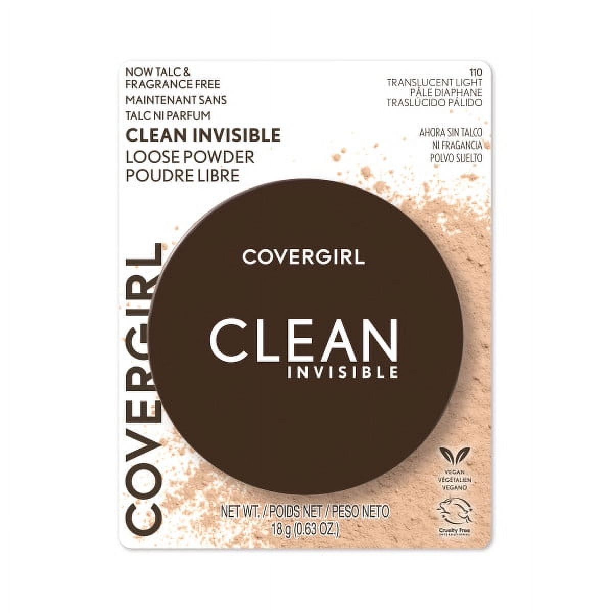 COVERGIRL Clean Invisible Loose Powder, Translucent Light, 0.63 oz - Talc & Fragrance-Free