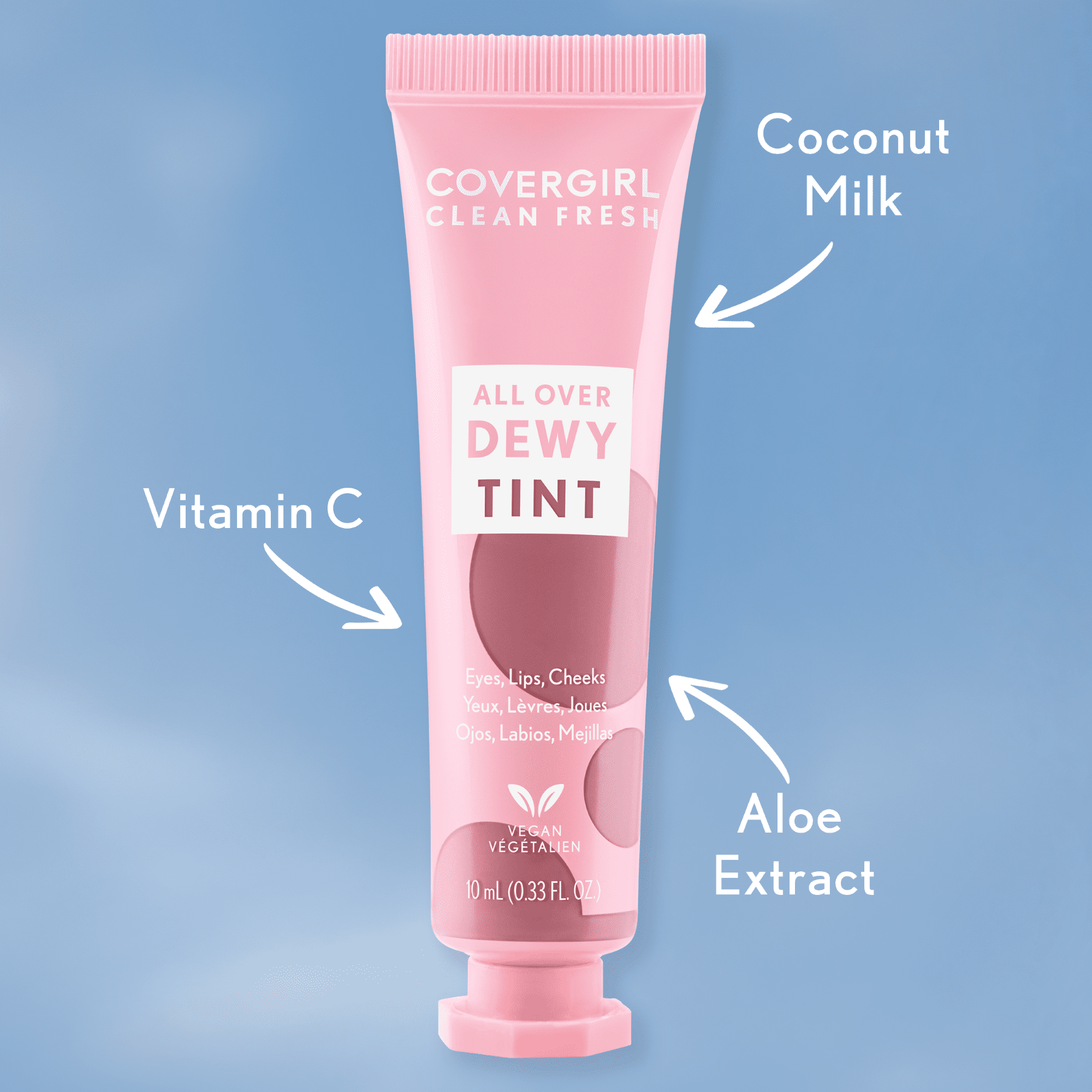 COVERGIRL Clean Fresh All Over Dewy Tint, Rosy Brown 100, 0.33 fl oz