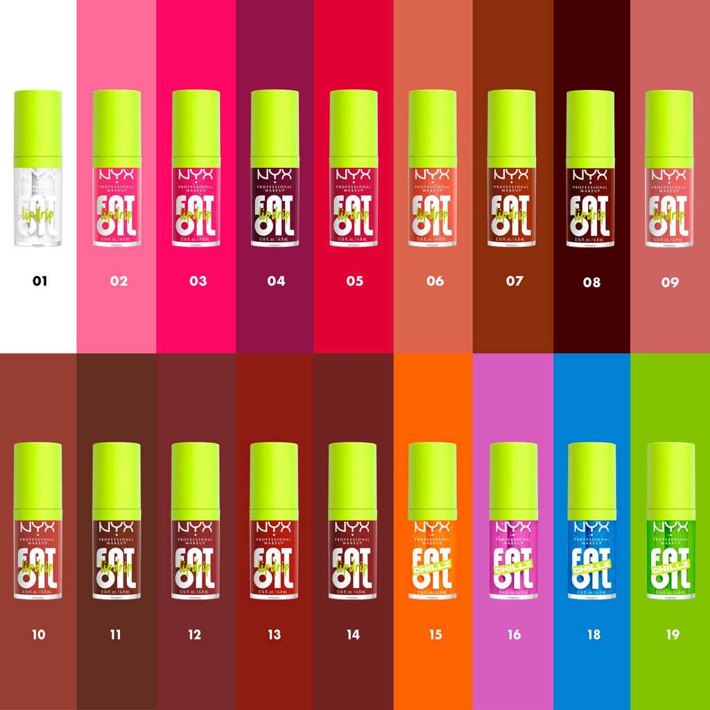 NYX Professional Makeup Fat Oil Chillz Lip Gloss, 12 Hour Hydration , Polar Peppermint, 0.16 fl oz