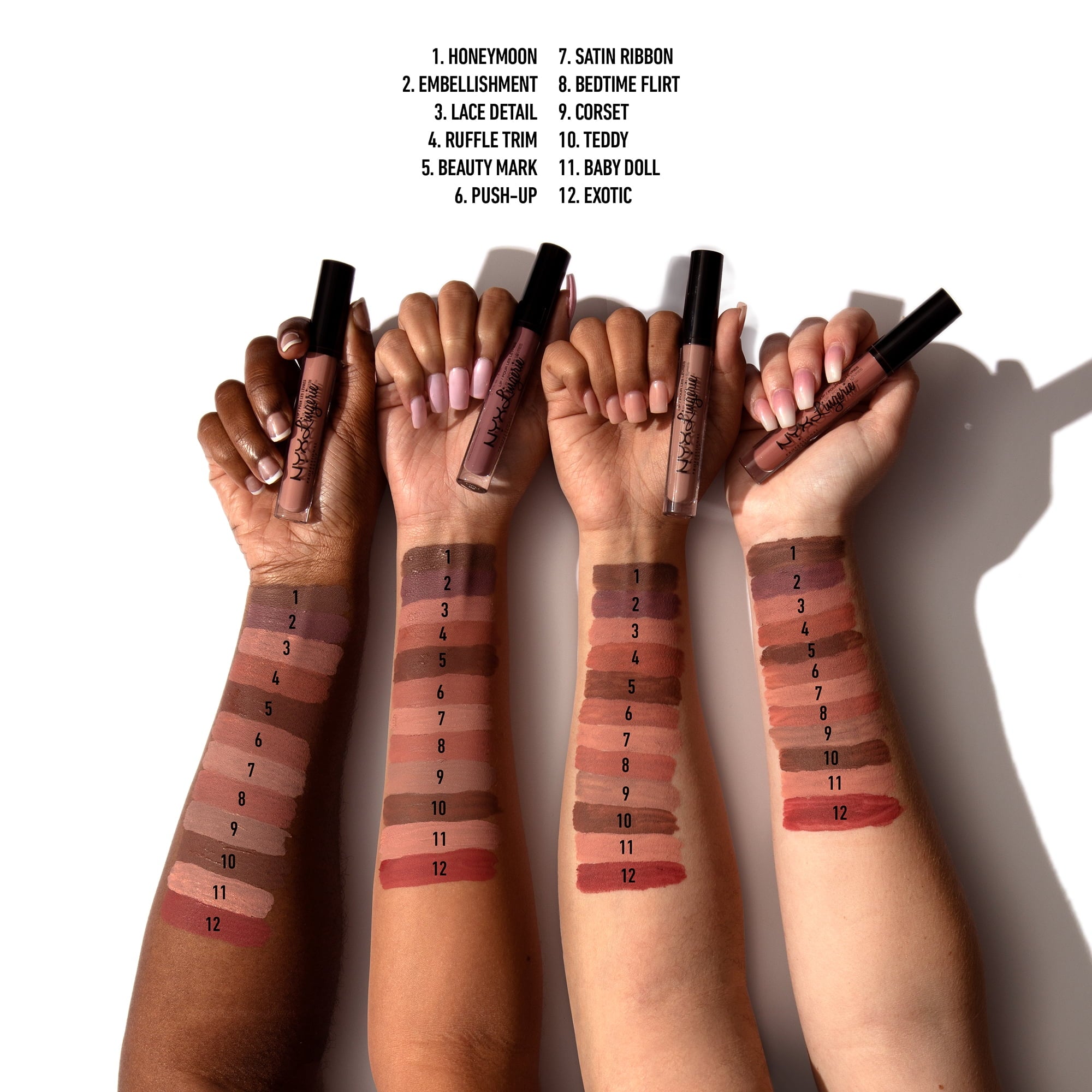 NYX Professional Makeup Lip Lingerie, Long-Lasting Matte Liquid Lipstick with Vitamin E, Teddy