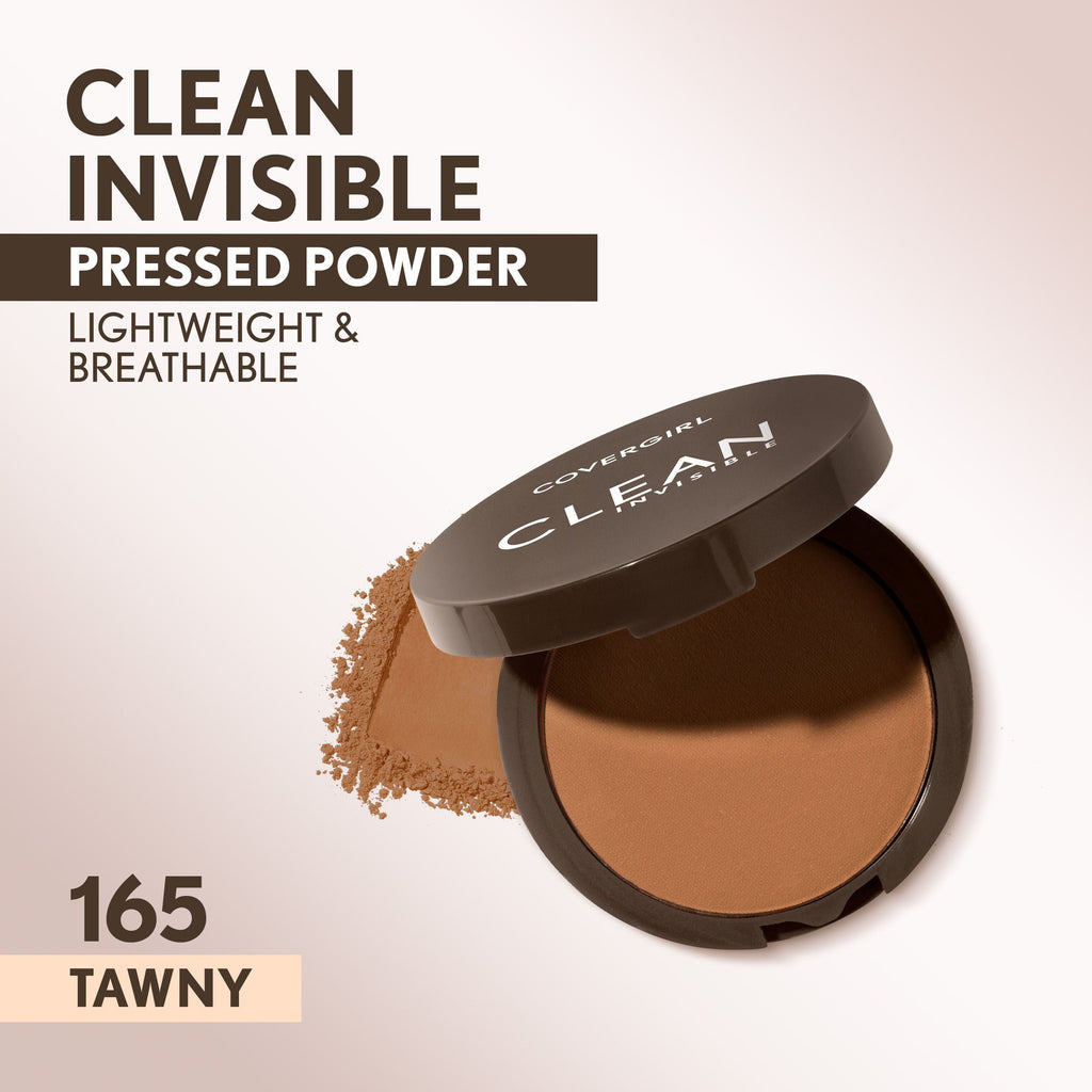 (2 pack) COVERGIRL Clean Invisible Pressed Powder, 165 Tawny, 0.38 oz