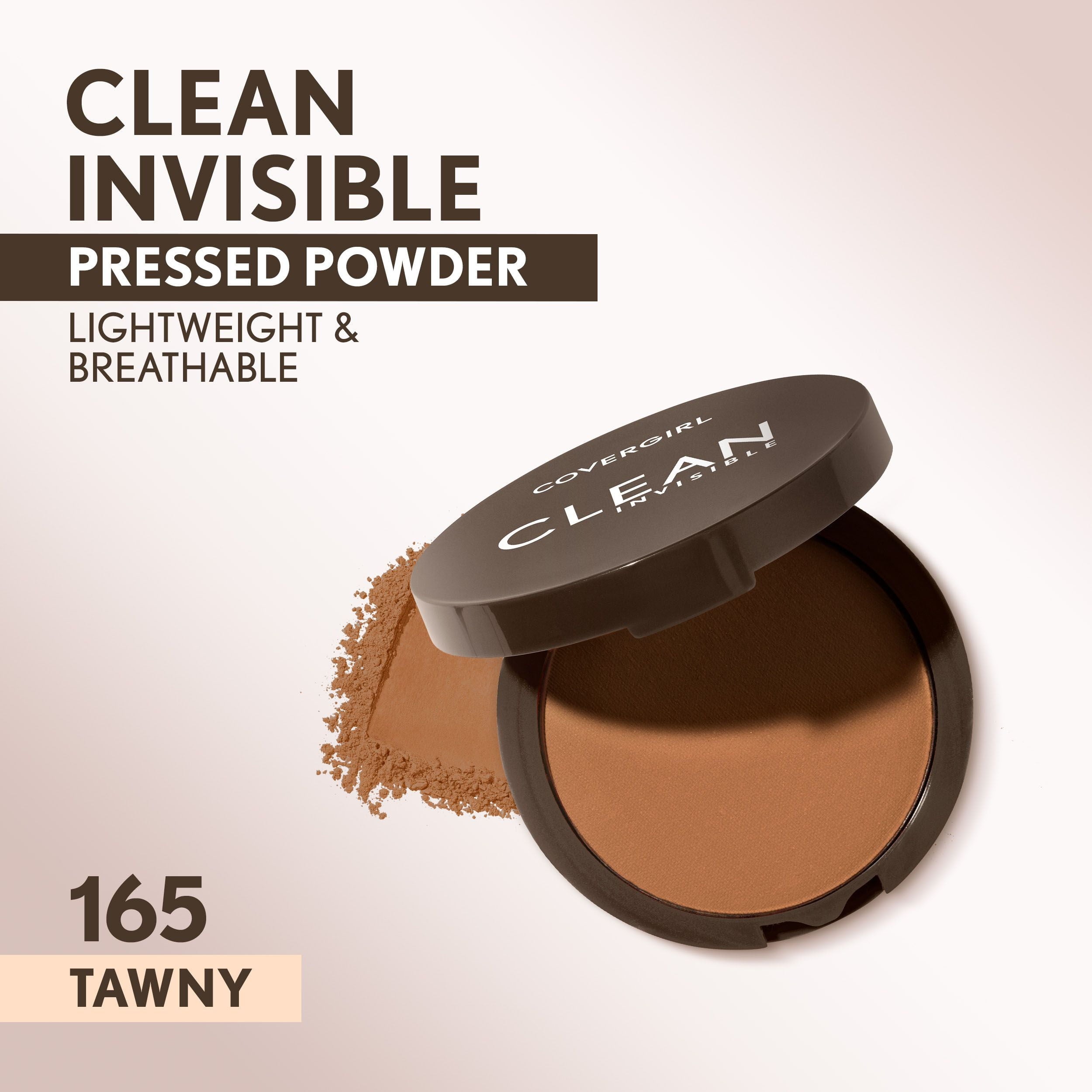 (2 pack) COVERGIRL Clean Invisible Pressed Powder, 165 Tawny, 0.38 oz