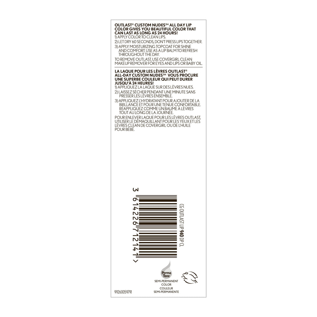 COVERGIRL Outlast All-Day Lip Color Liquid Lipstick and Moisturizing Topcoat, 0.13 fl oz