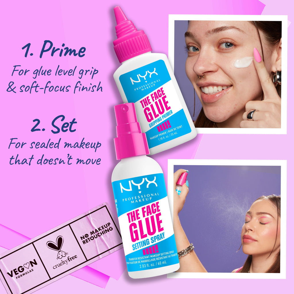 NYX Professional Makeup The Face Glue Transfer Resistant Makeup Setting Spray, 2 fl oz