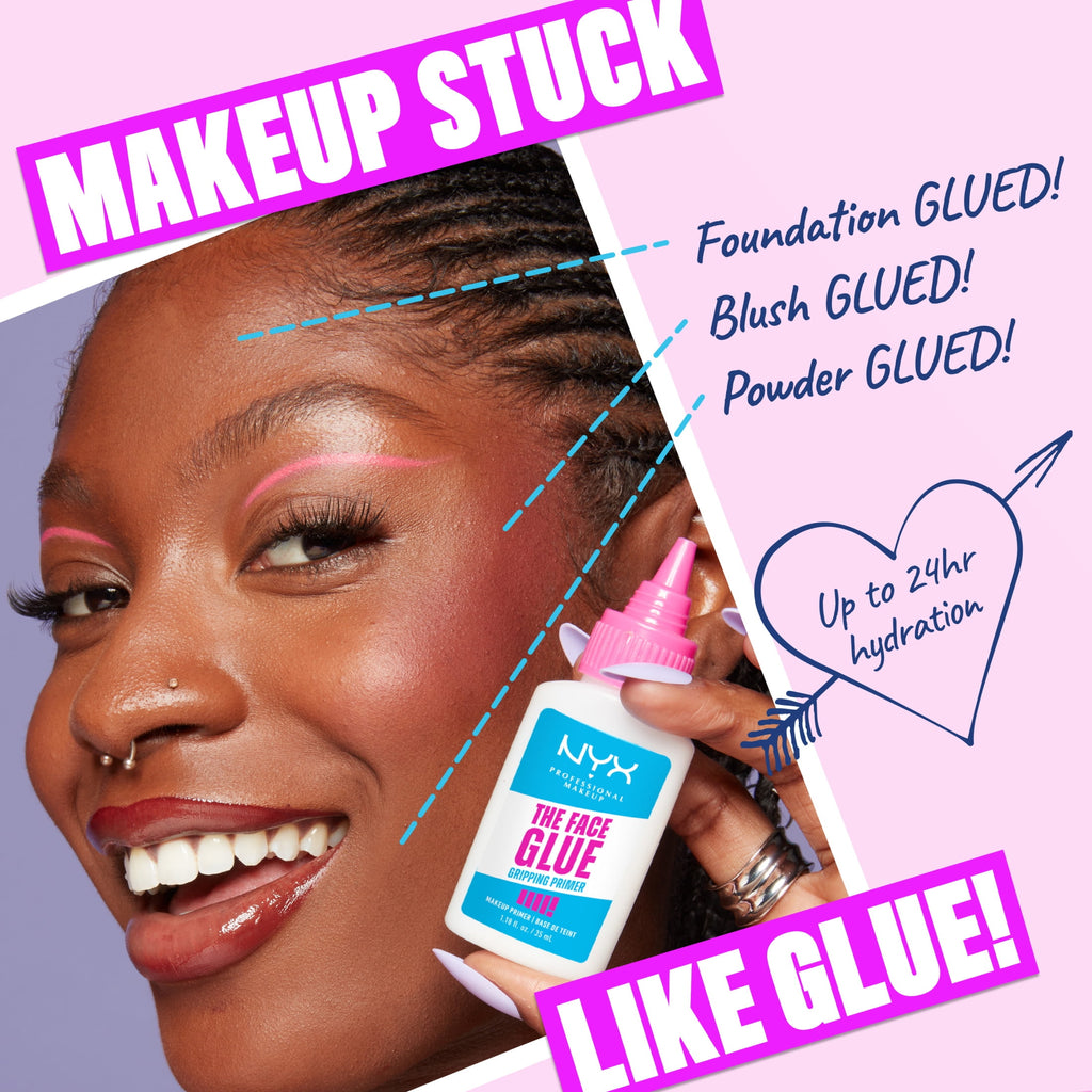 NYX Professional Makeup The Face Glue Primer with Polyglutamic Acid and Maple Syrup, 1.18 fl oz