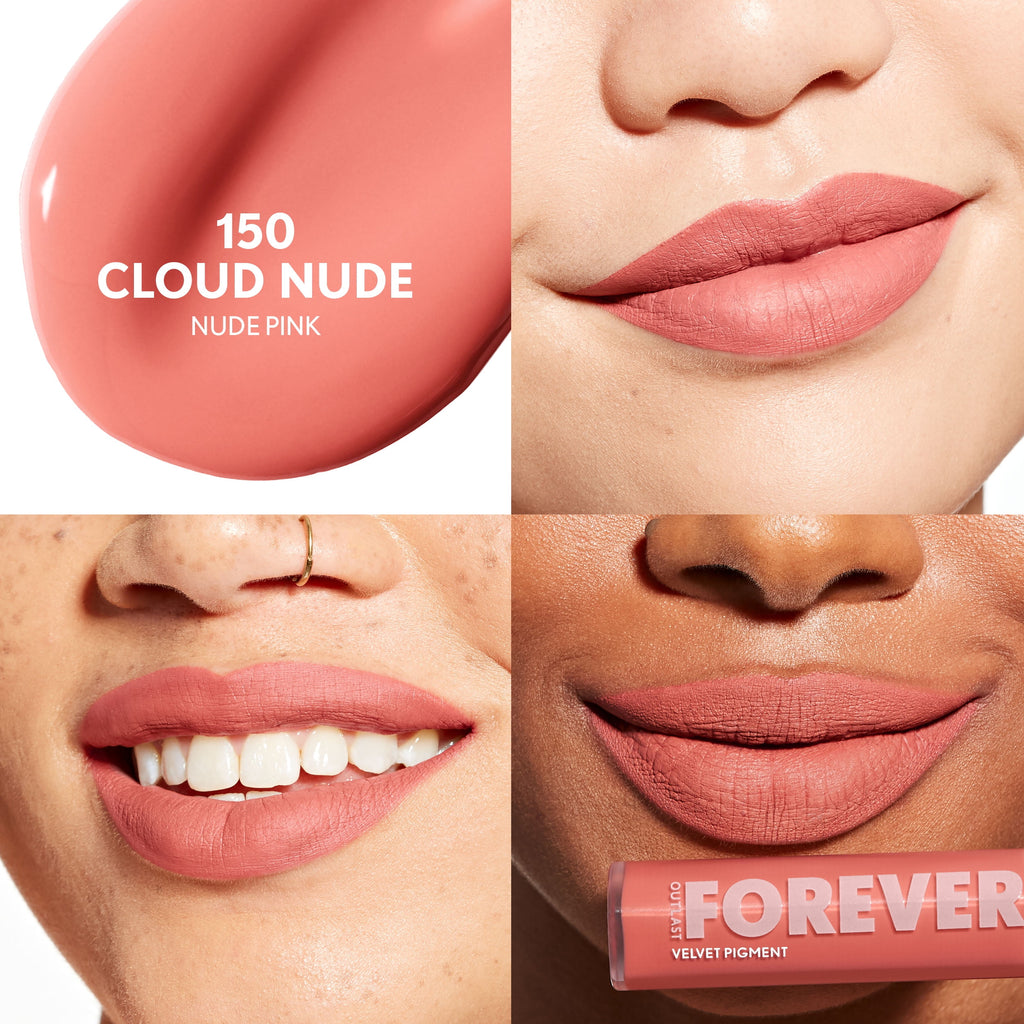 COVERGIRL Outlast Forever Velvet Pigment Matte Lipstick, 150 Cloud Nude, 0.3 fl oz
